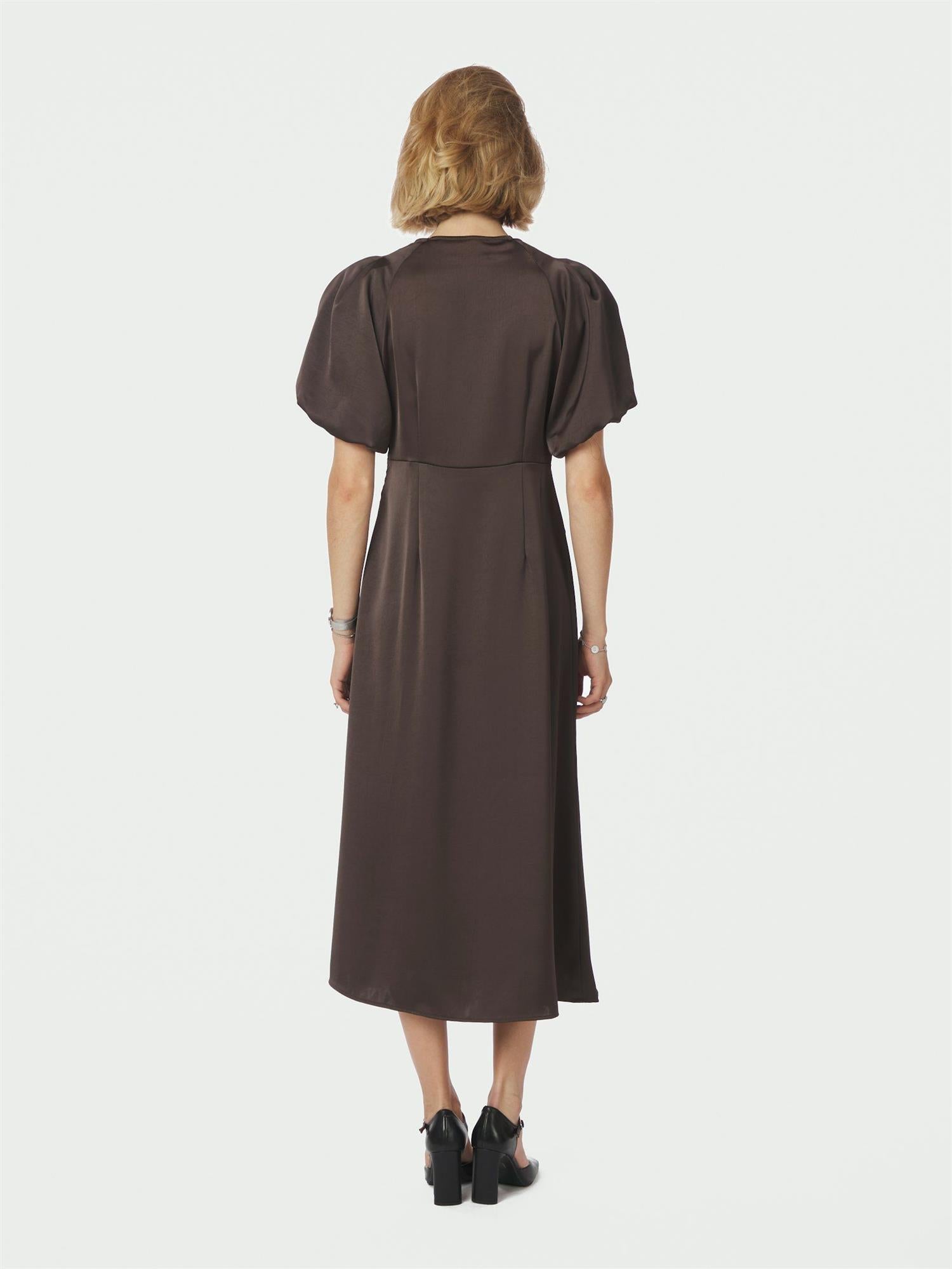 NEO NOIR Illana Heavy Sateen Dark Brown - Farmor Ingvarda