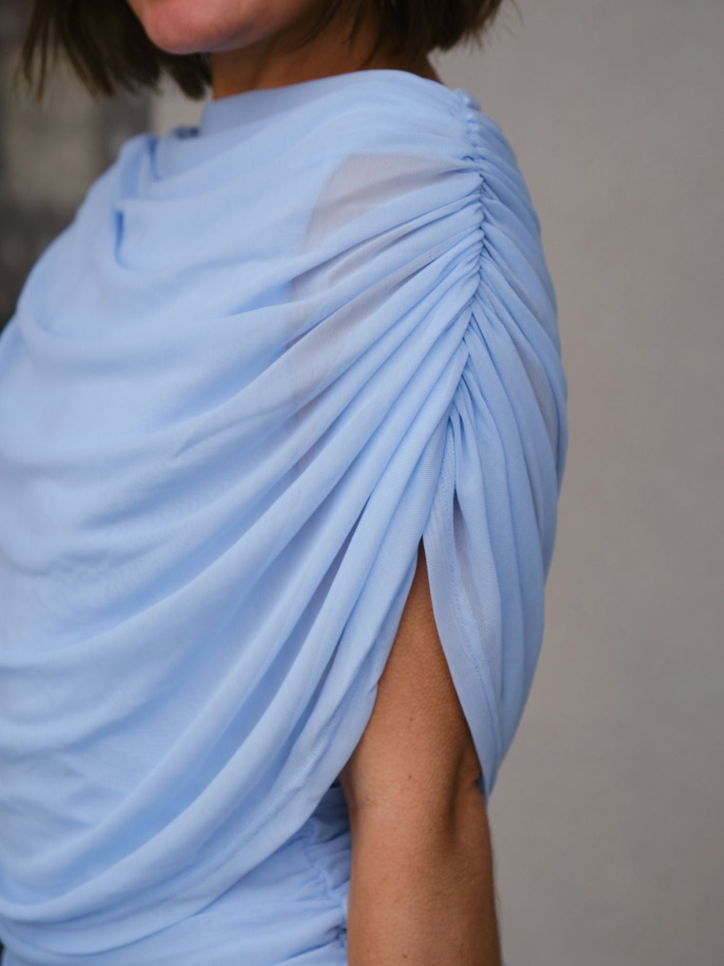 NEO NOIR Tottuna Long Drapy Mesh Dress - Farmor Ingvarda