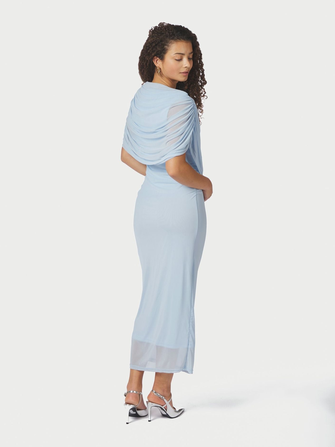 NEO NOIR Tottuna Long Drapy Mesh Dress - Farmor Ingvarda