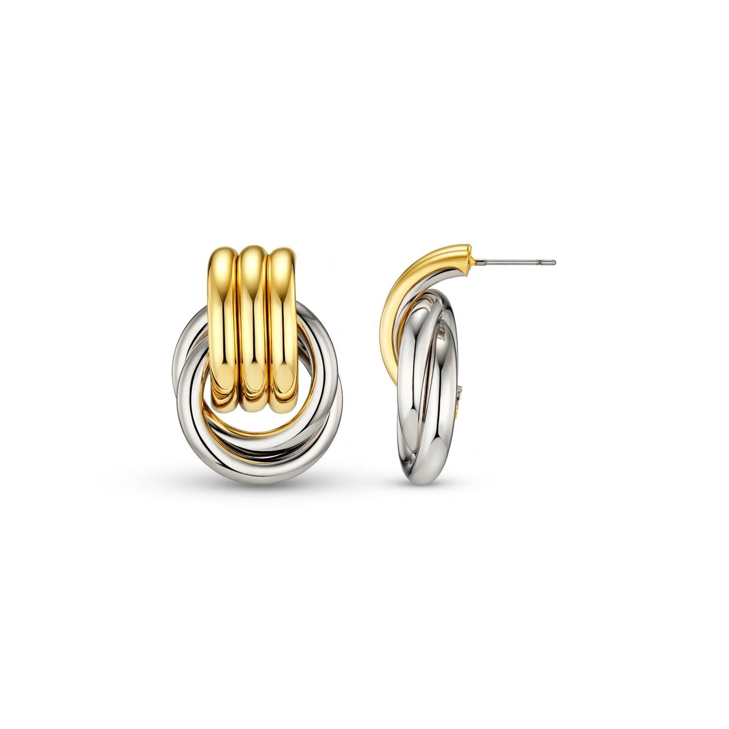 ORELIA Mixed Plate Statement Interlocking Earrings - Farmor Ingvarda
