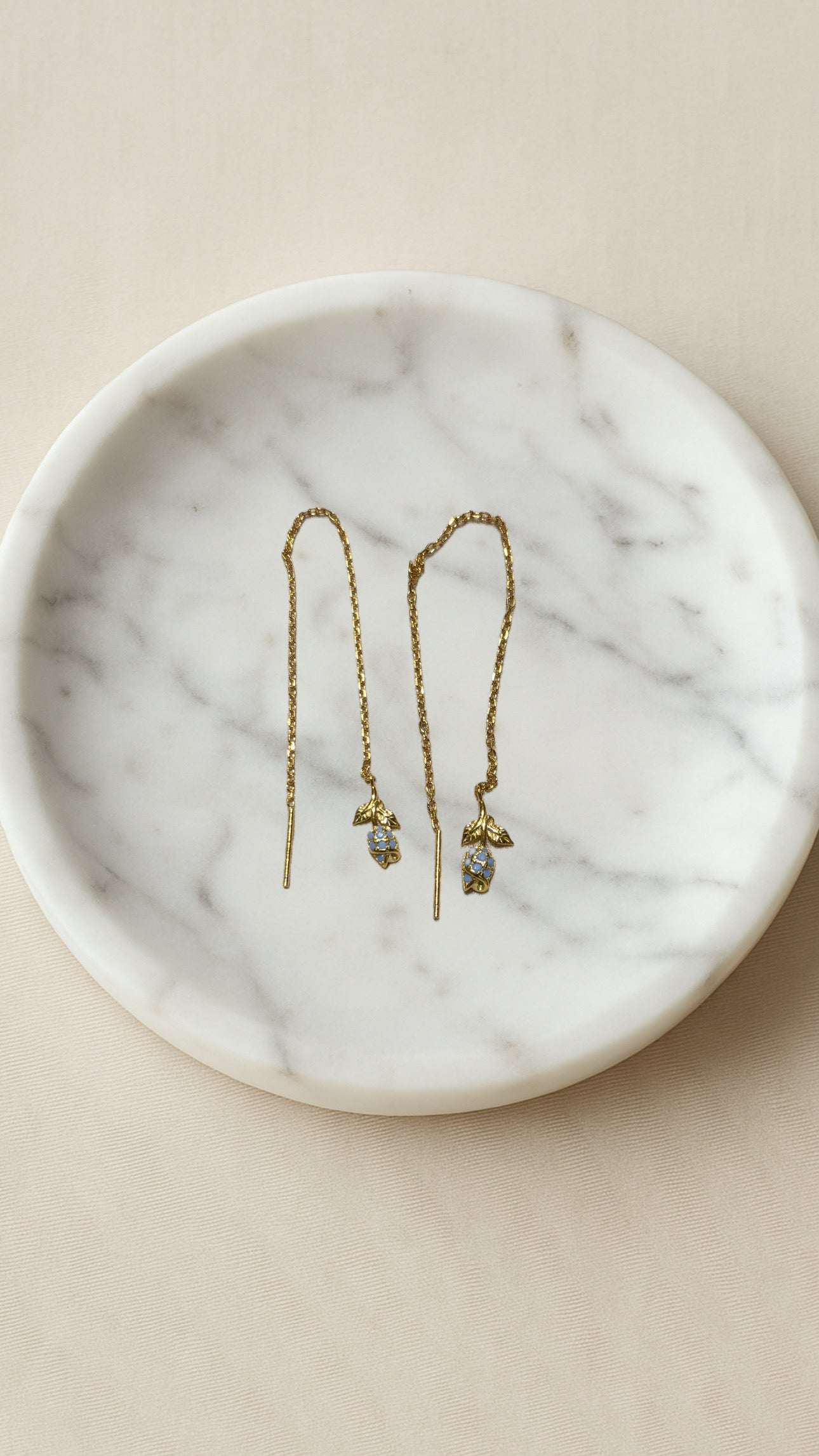 PICO Tulip Chain Earrings Light Blue - Farmor Ingvarda