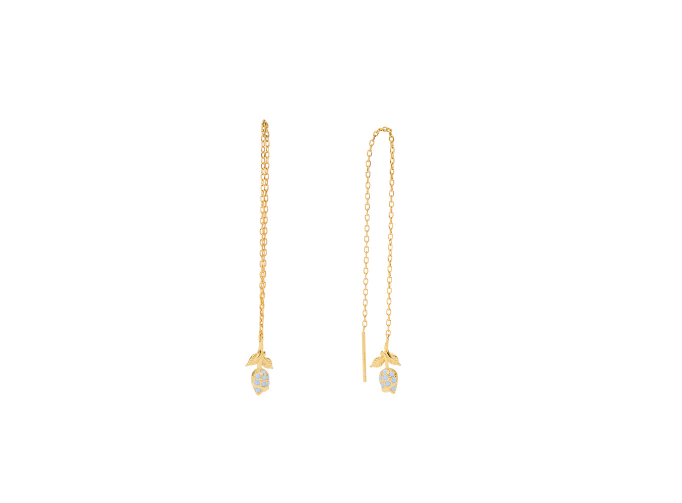PICO Tulip Chain Earrings Light Blue - Farmor Ingvarda