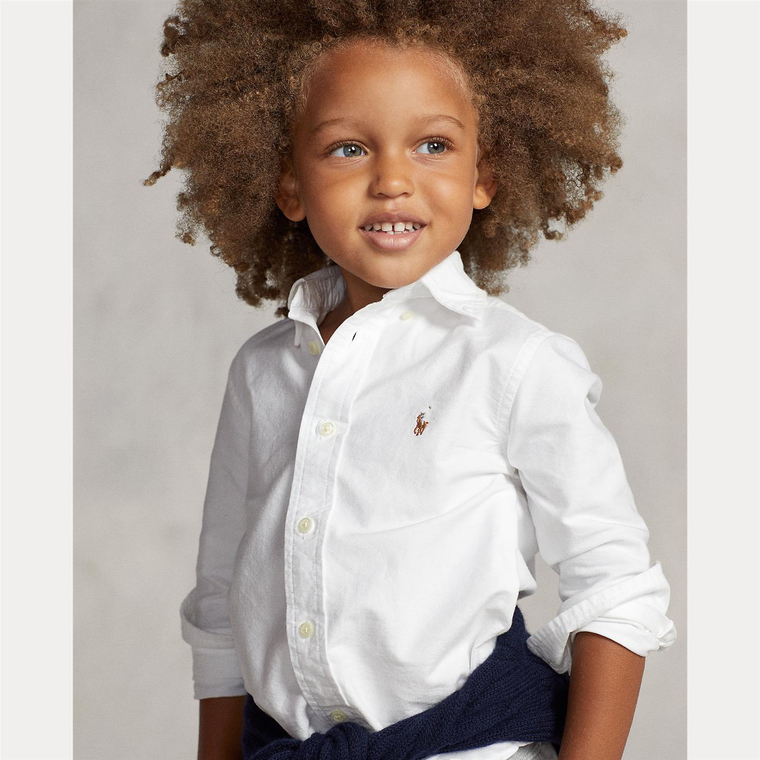 RALPH LAUREN 2-7År LS BD-Tops Shirt Hvit - Farmor Ingvarda