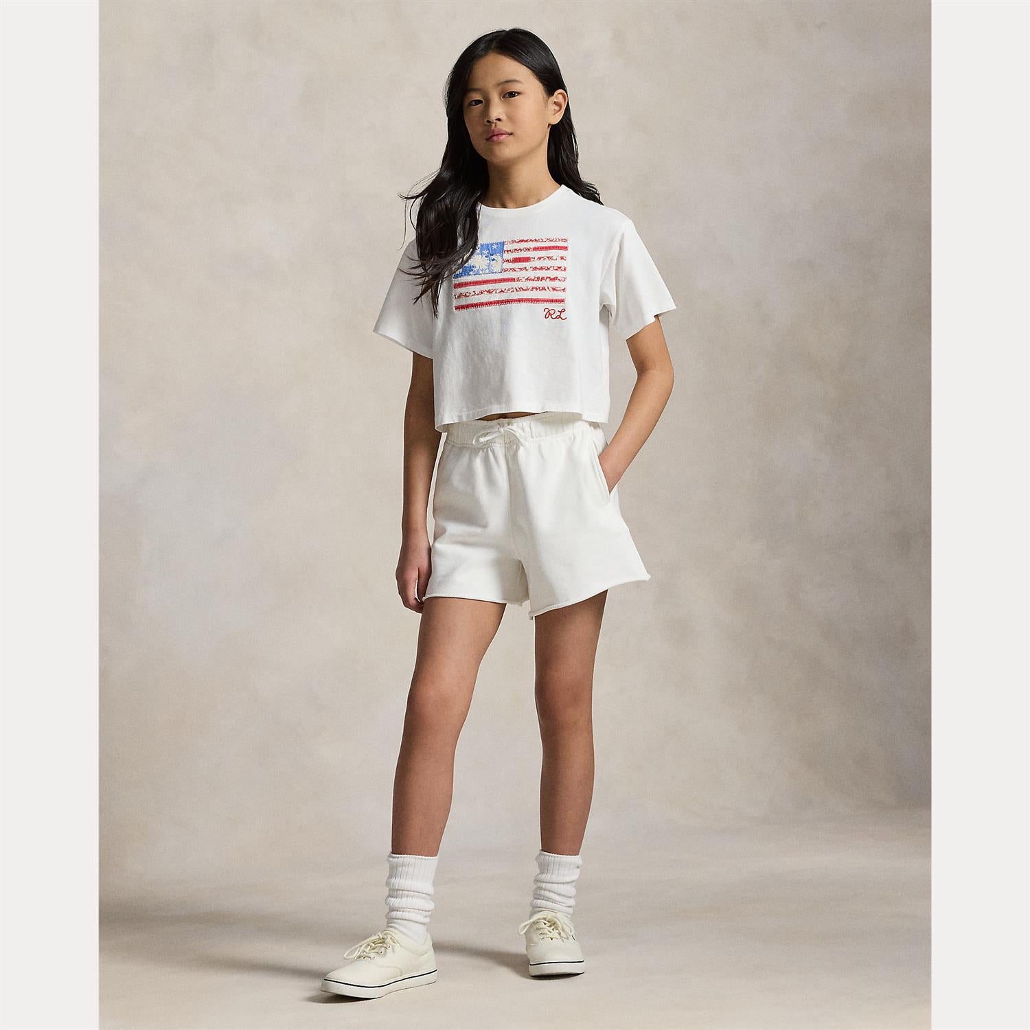 RALPH LAUREN 8-16År Flag T-skjorte, Jente - Farmor Ingvarda