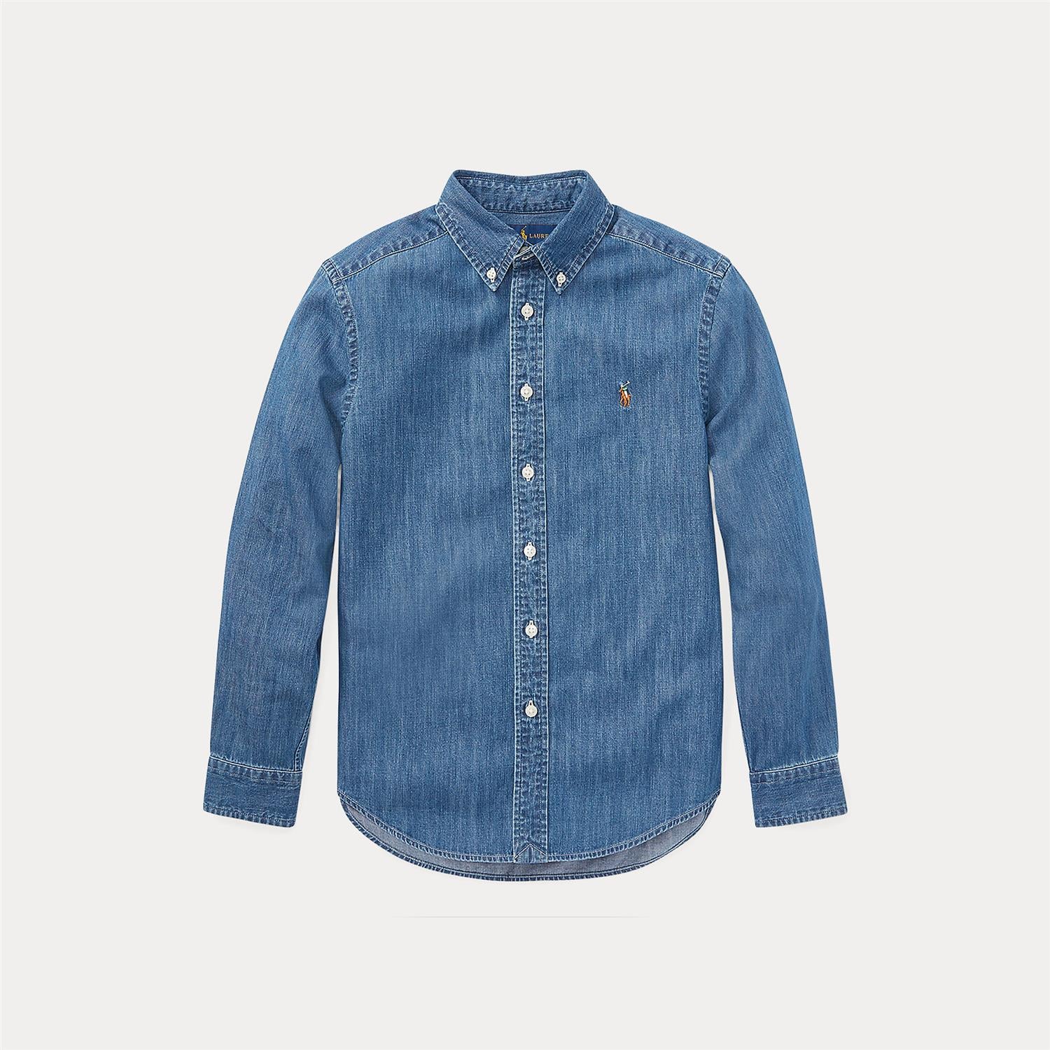 RALPH LAUREN 8-16År Denim skjorte Chambray Blå - Farmor Ingvarda