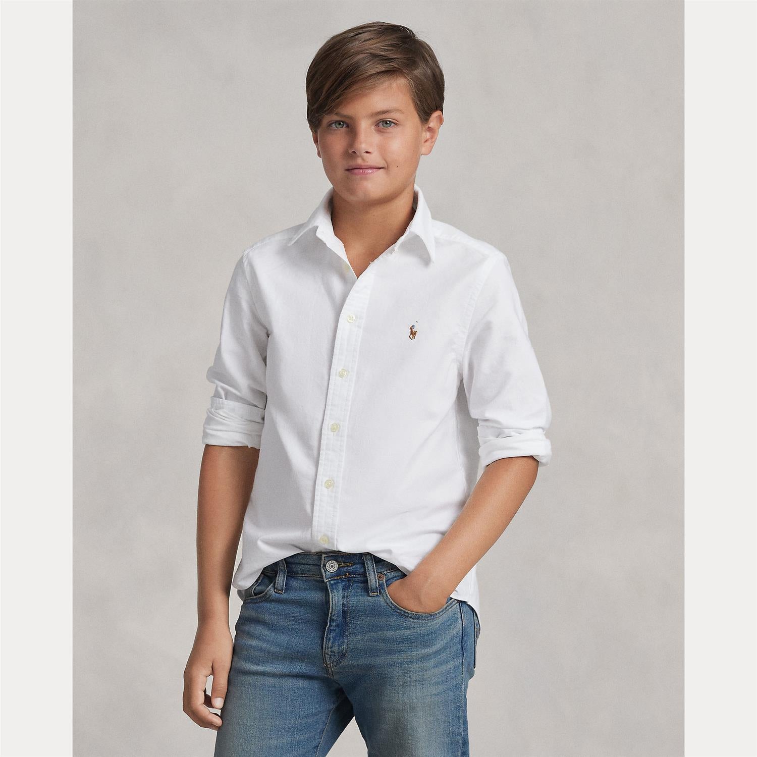 RALPH LAUREN 8-16År Oxford Shirt Hvit - Farmor Ingvarda