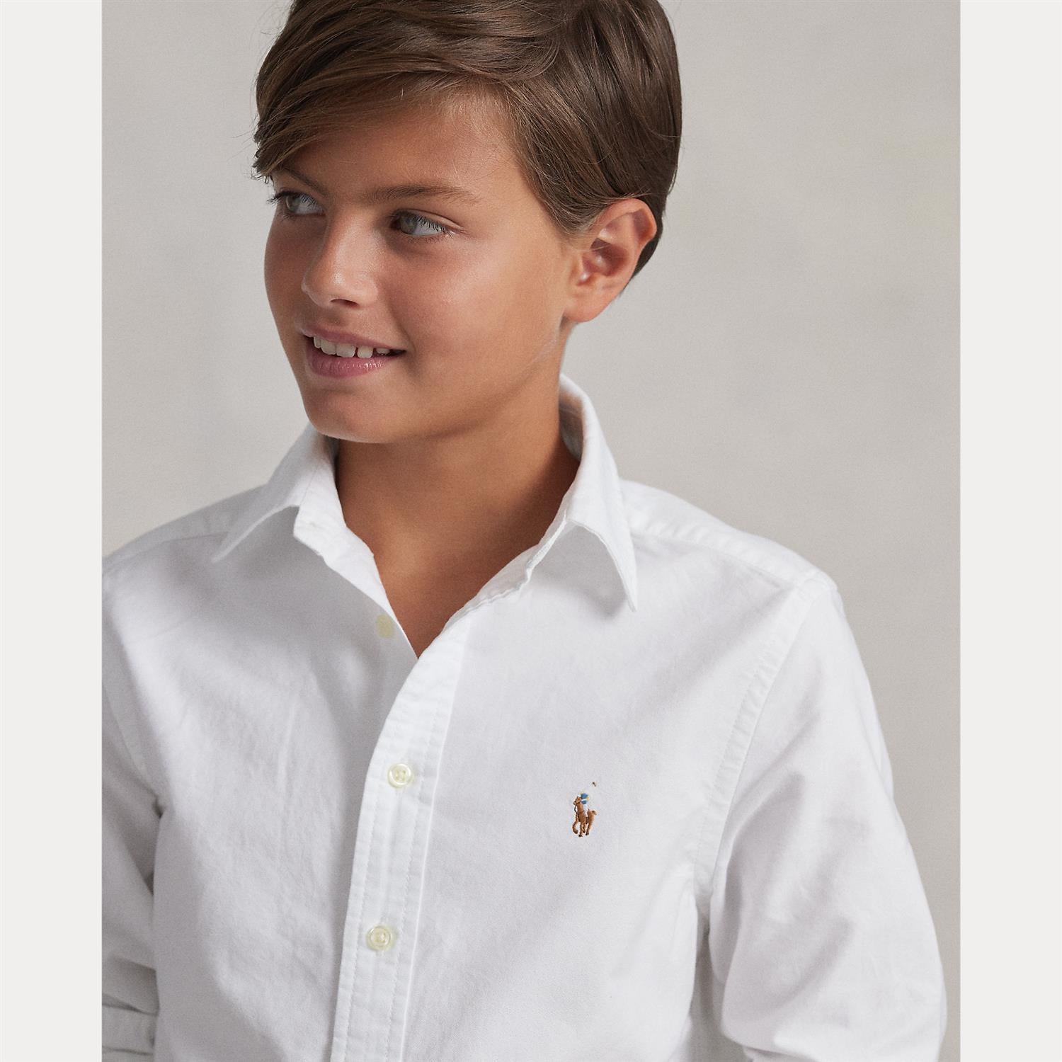 RALPH LAUREN 8-16År Oxford Shirt Hvit - Farmor Ingvarda