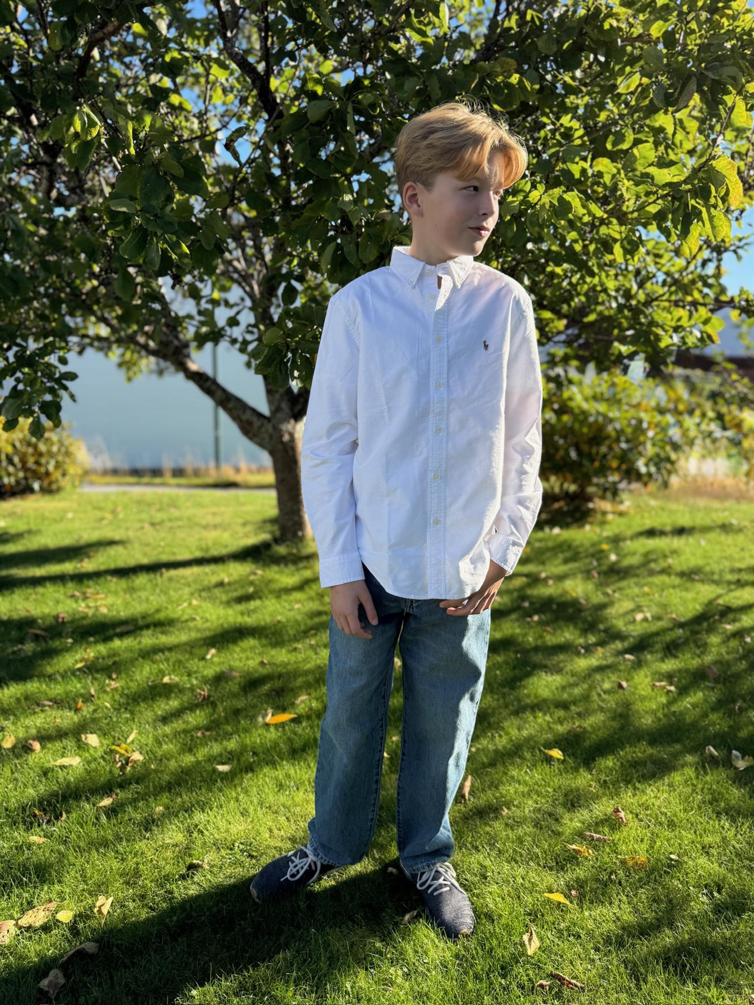 RALPH LAUREN 8-16År Oxford Shirt Hvit - Farmor Ingvarda