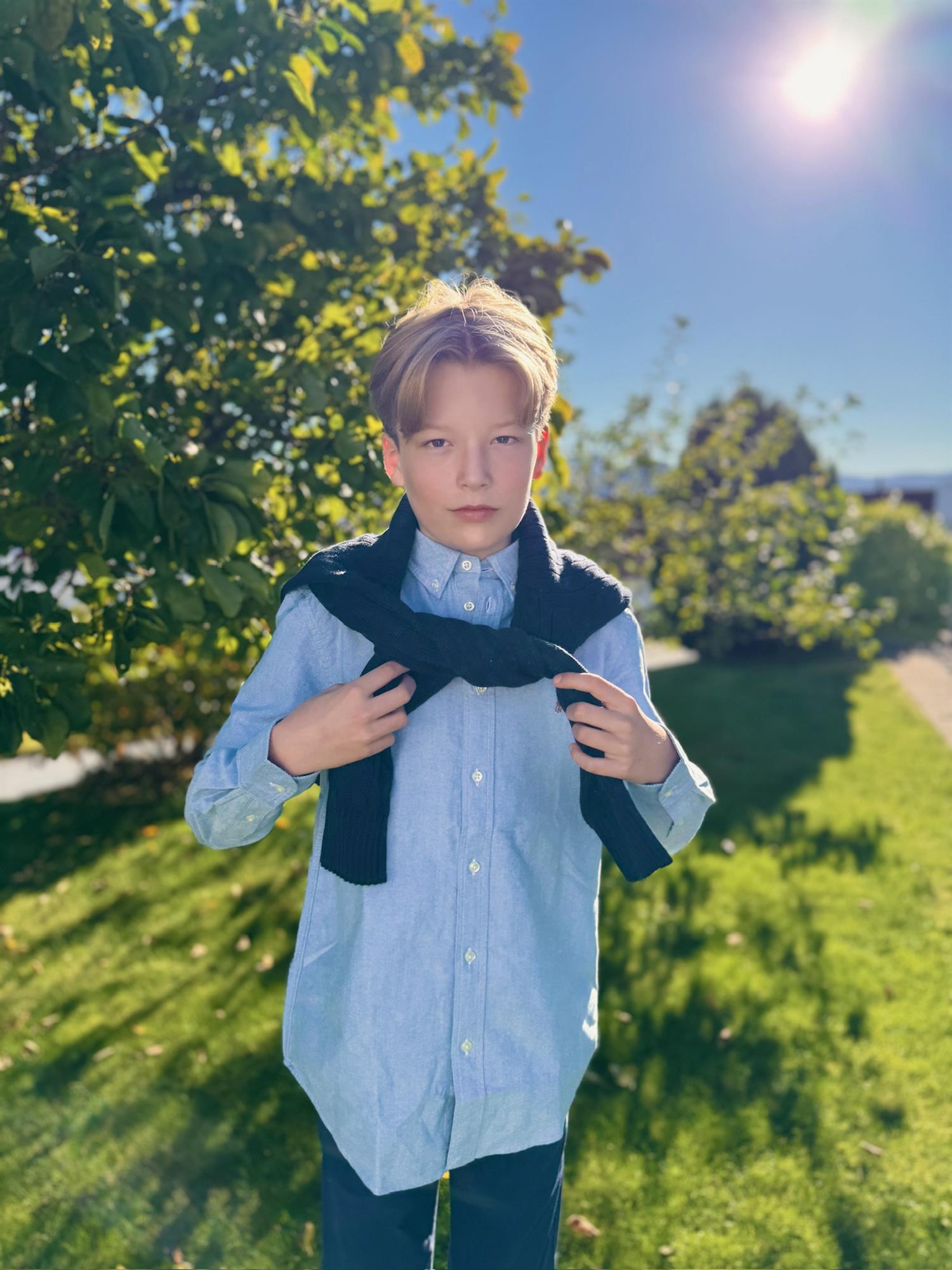 RALPH LAUREN 8-16År Oxford Shirt Lyseblå - Farmor Ingvarda