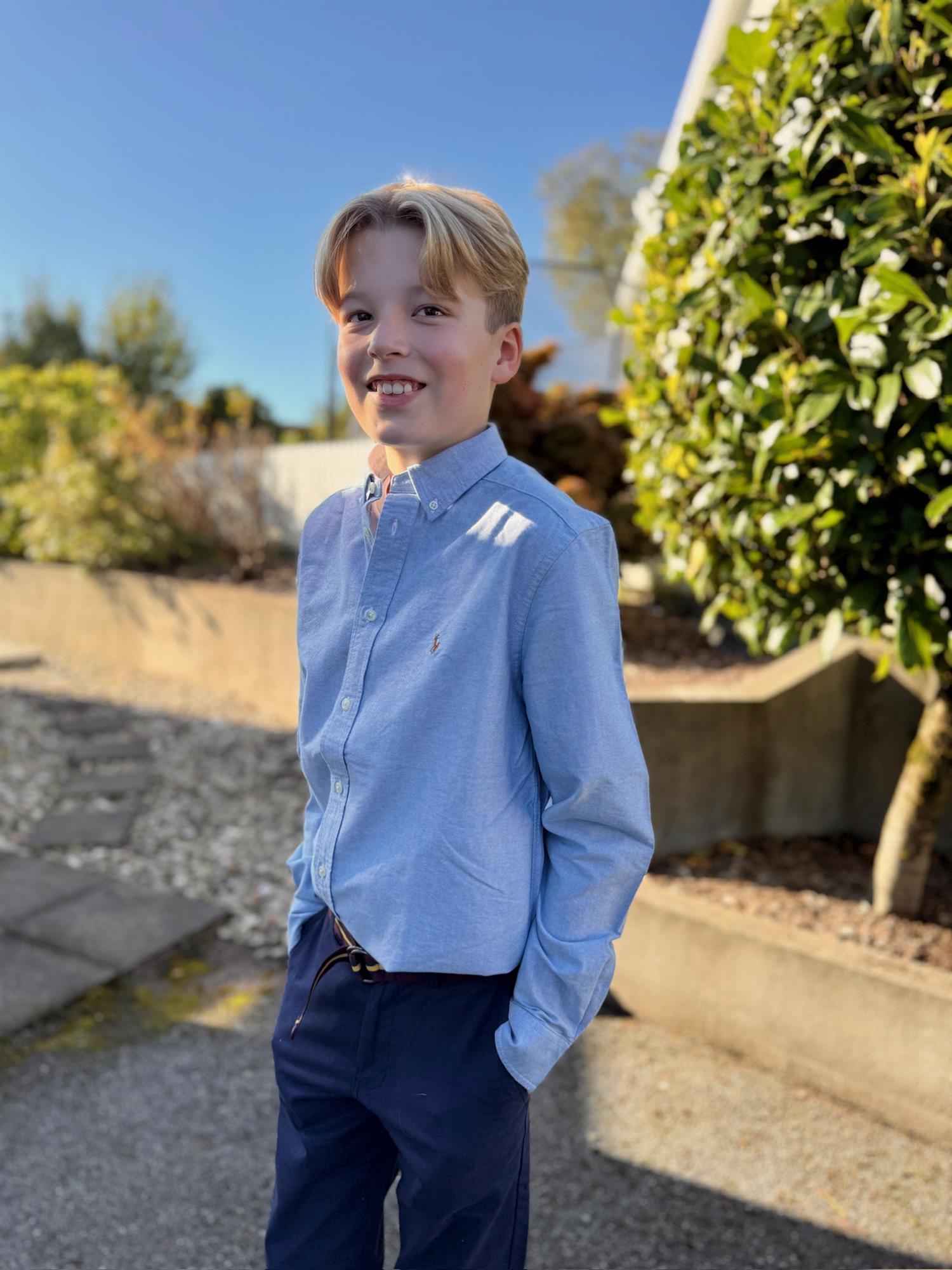 RALPH LAUREN 8-16År Oxford Shirt Lyseblå - Farmor Ingvarda