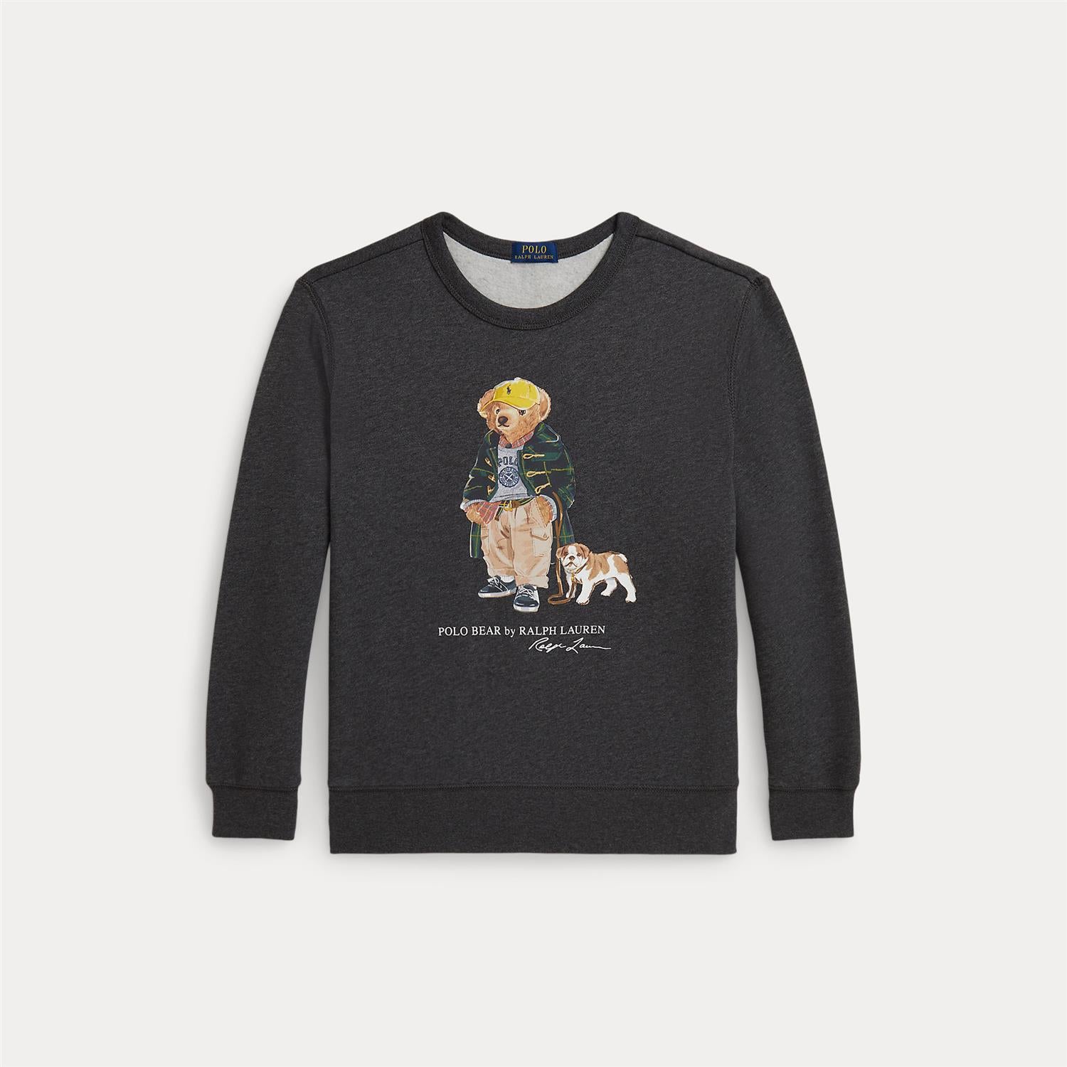 RALPH LAUREN 8-16År Polo Bear Sweatshirt Koksgrå - Farmor Ingvarda