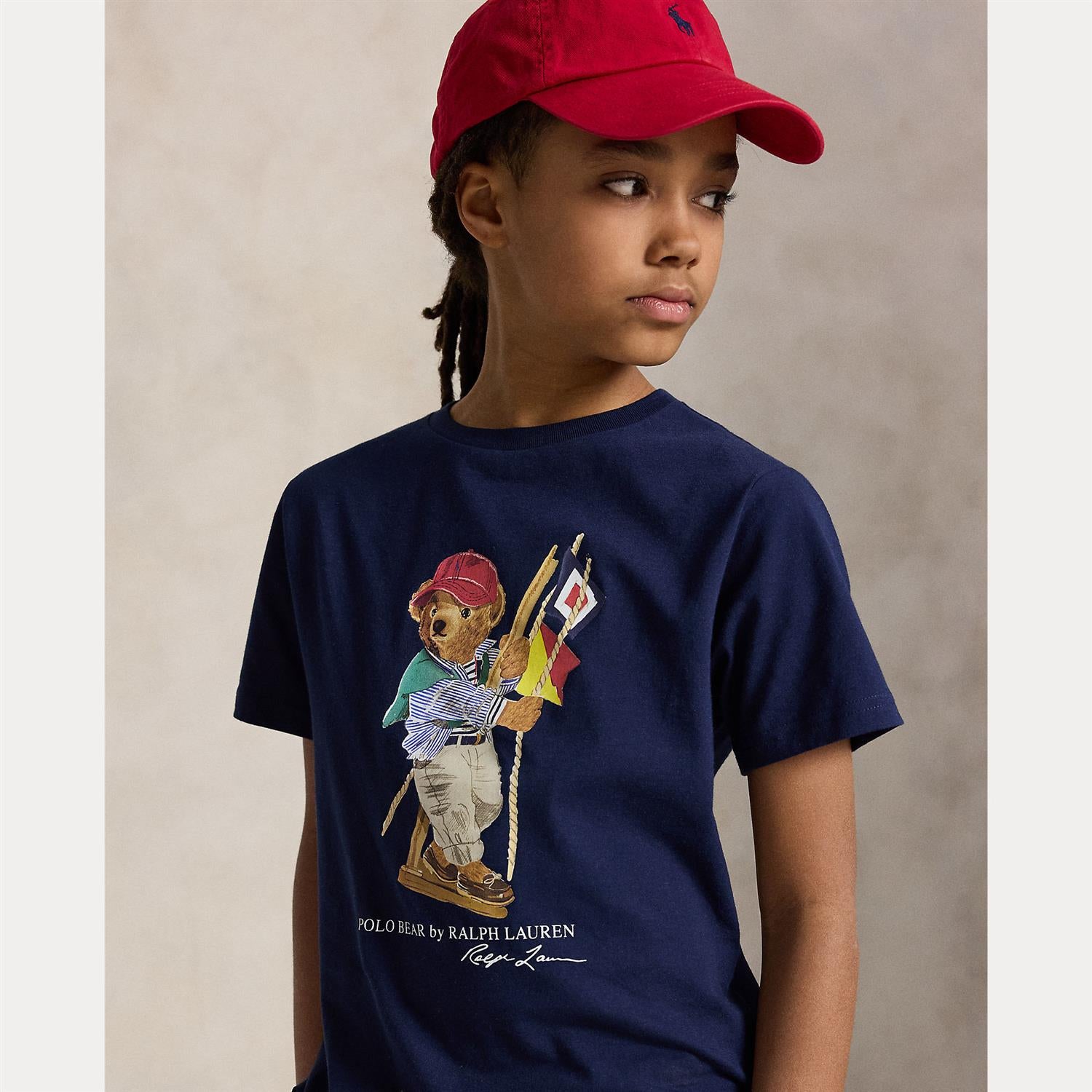 RALPH LAUREN 8-16År Polo Bear T-skjorte Navy Blue - Farmor Ingvarda