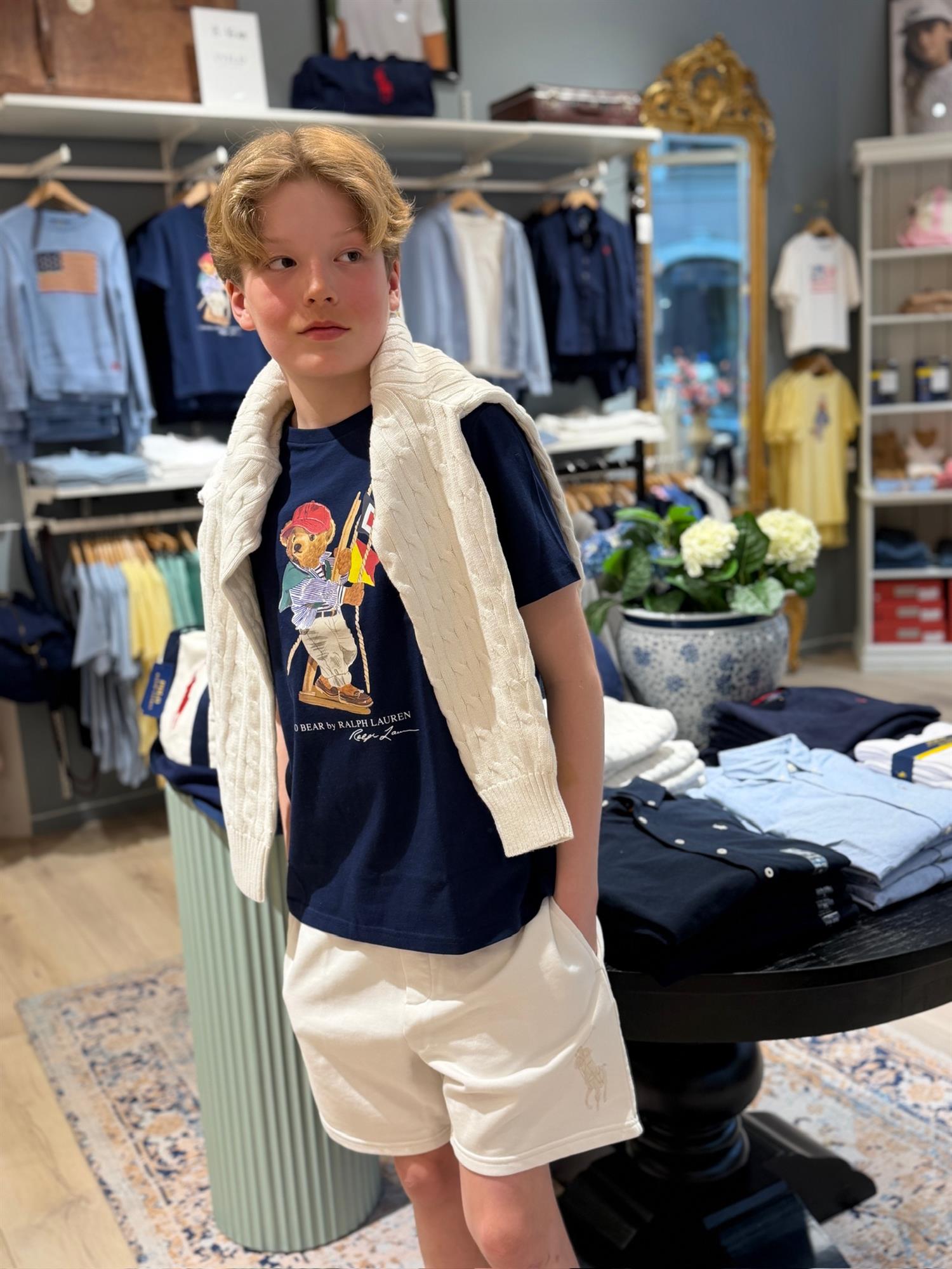 RALPH LAUREN 8-16År Polo Bear T-skjorte Navy Blue - Farmor Ingvarda