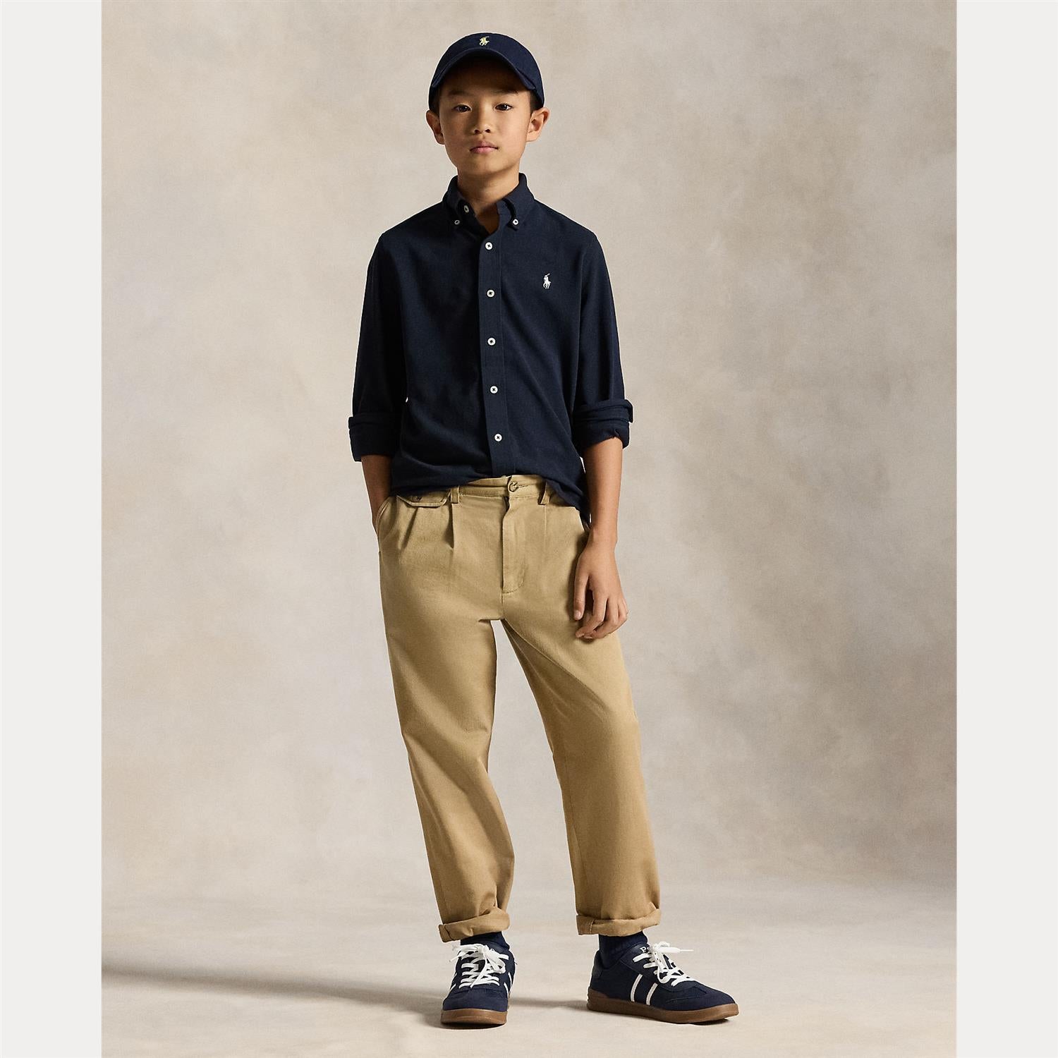 RALPH LAUREN 8-16År Skjorte Bomull Mesh Mørkeblå - Farmor Ingvarda