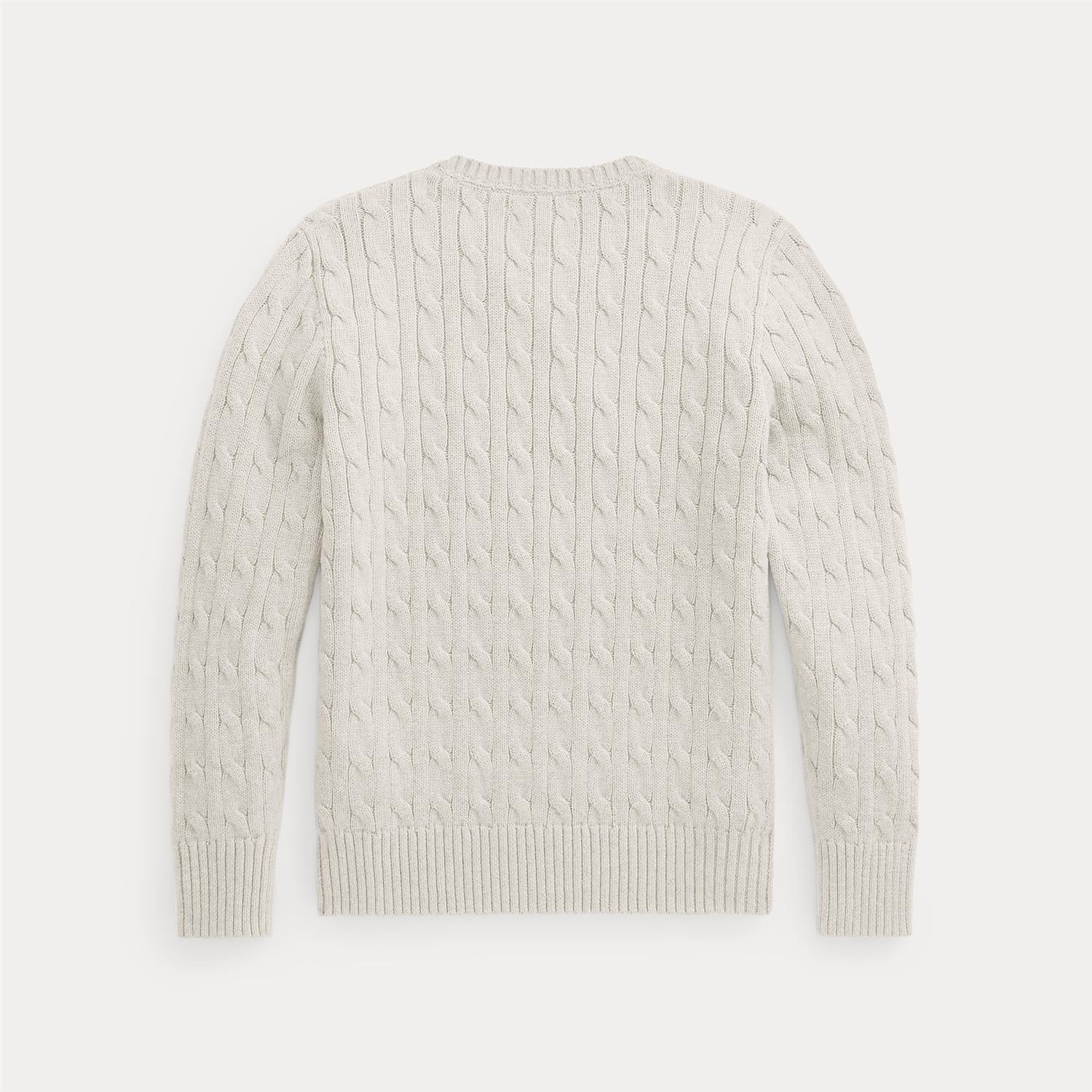 RALPH LAUREN 8-16År Strikket genser m/fletter Hvit - Farmor Ingvarda