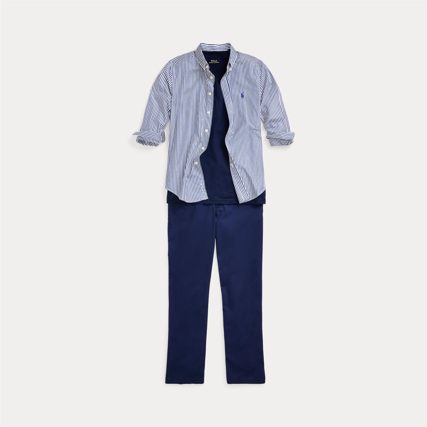 RALPH LAUREN 8-16År Striped Cotton Poplin Shirt Blå/Hvit - Farmor Ingvarda