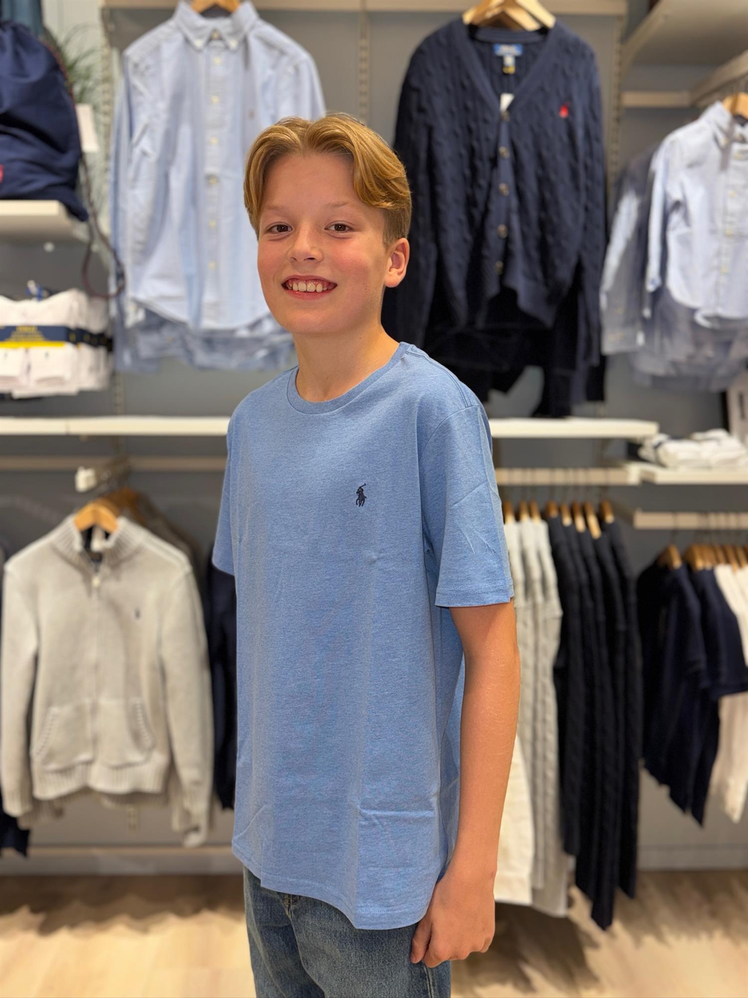 RALPH LAUREN 8-16År T-skjorte liten logo Mellomblå - Farmor Ingvarda