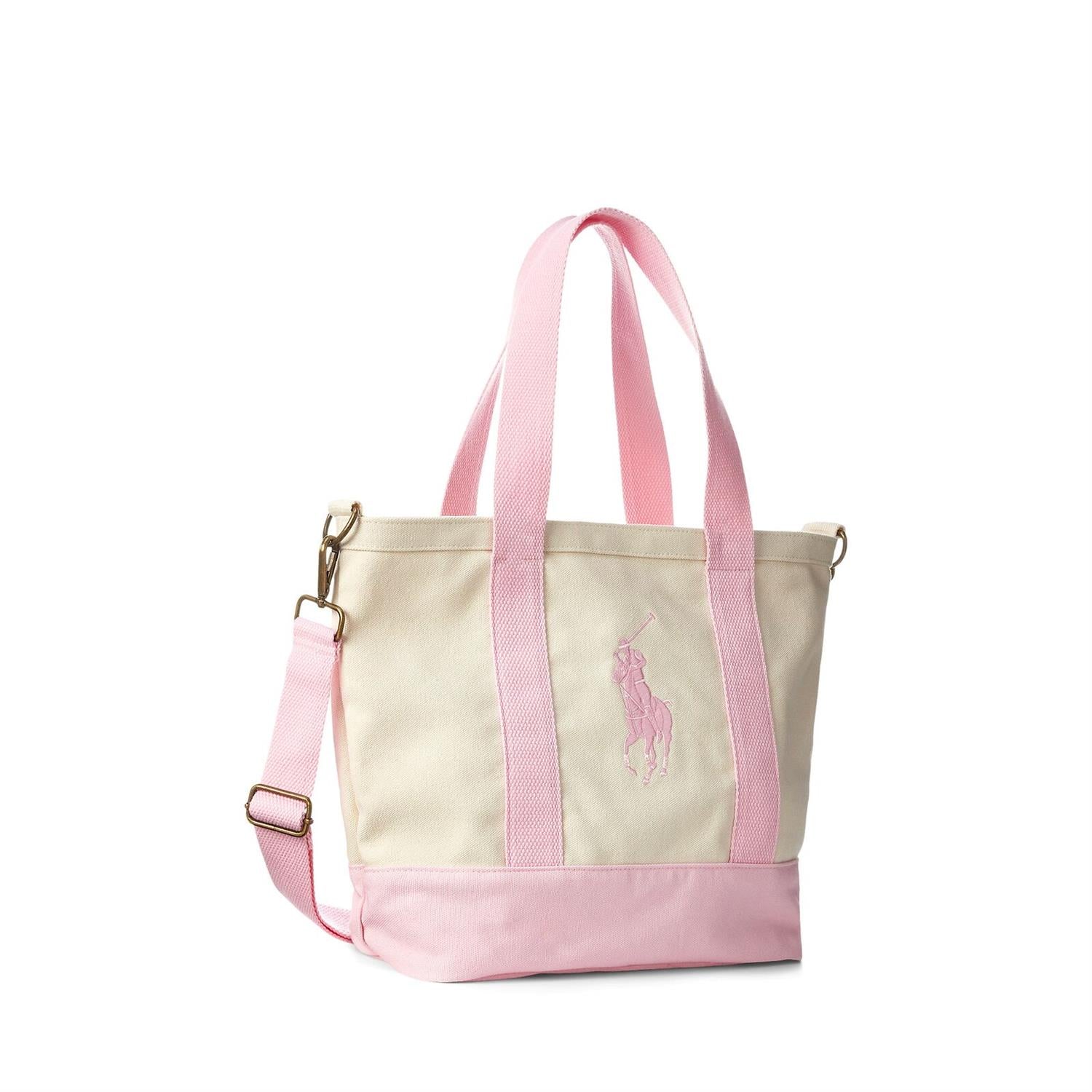 RALPH LAUREN 8-16År Polo Player Tote Lyserosa/Krem - Farmor Ingvarda