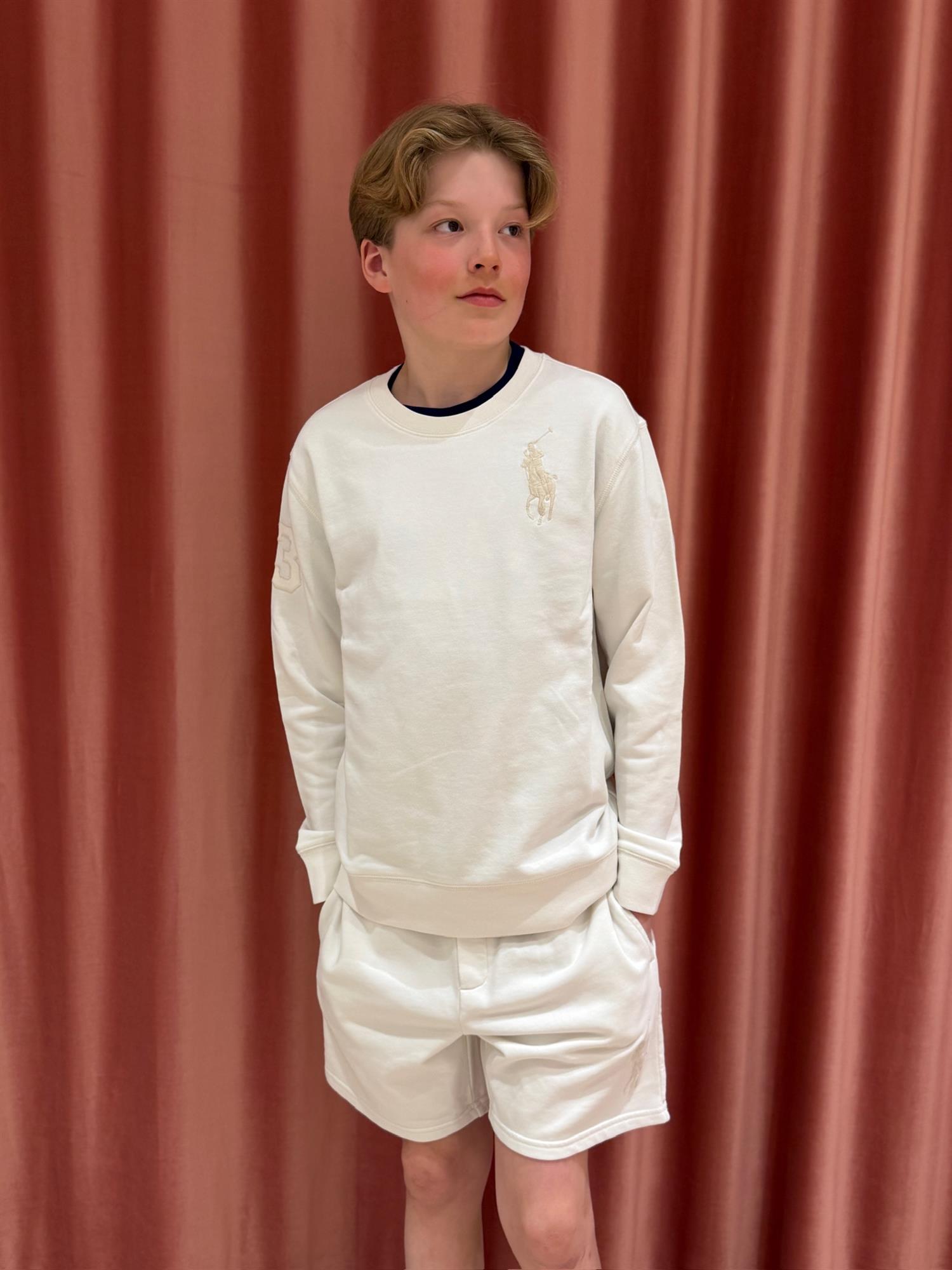RALPH LAUREN 8-16År Shorts m/Stor Logo Offwhite - Farmor Ingvarda