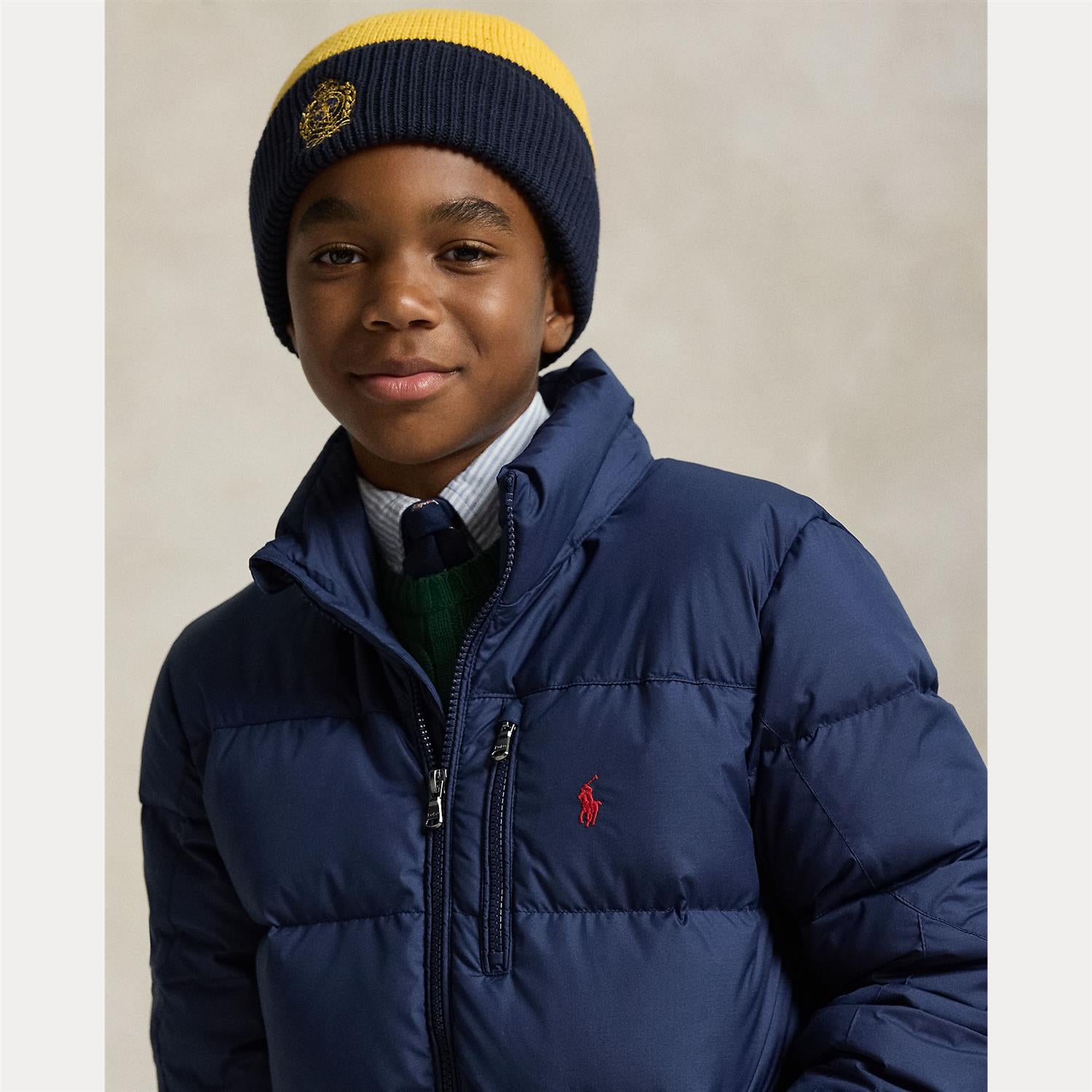 RALPH LAUREN 8-16År Ytterjakke m/hette,Ripstop Mørkeblå - Farmor Ingvarda