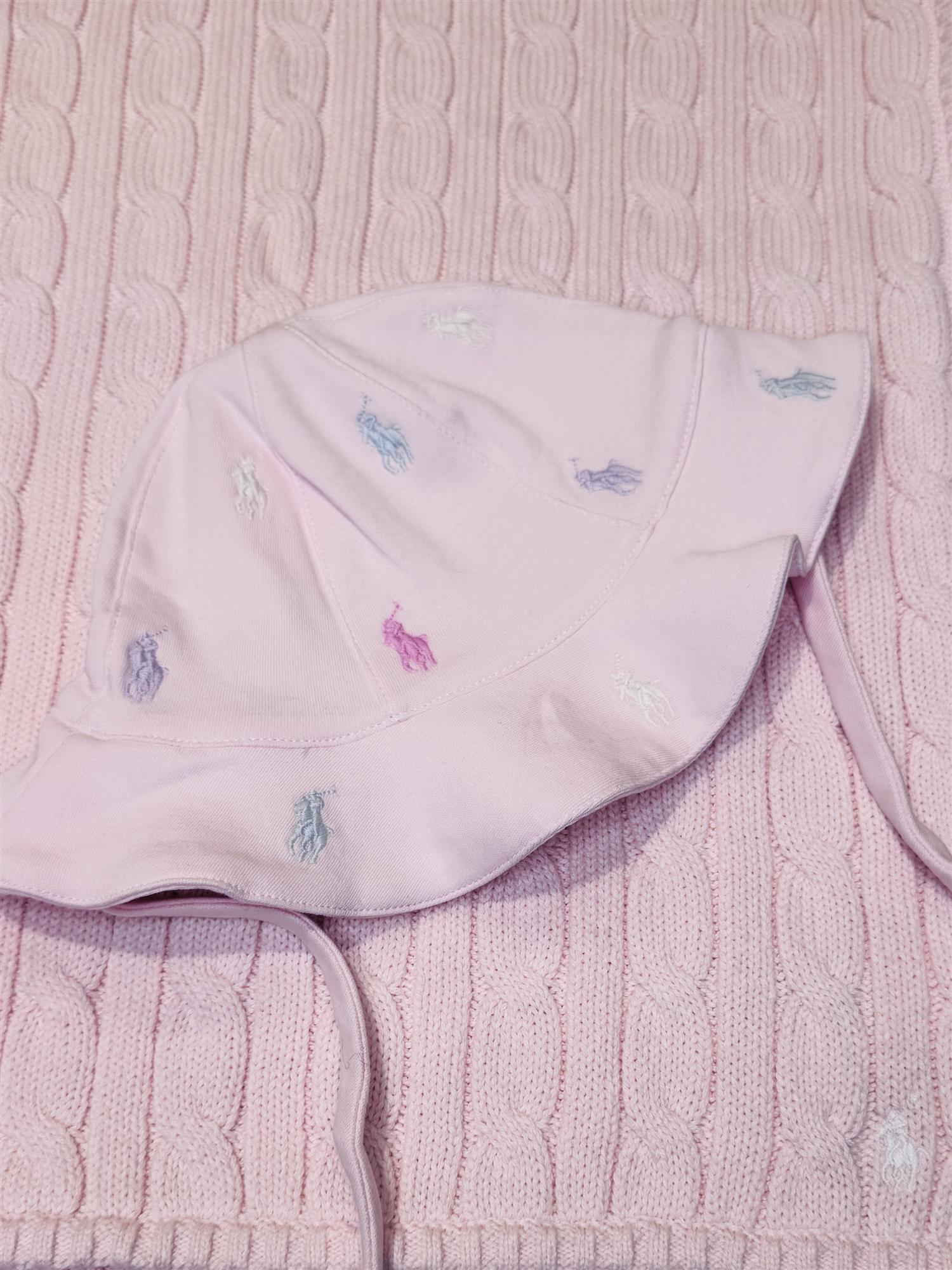 RALPH LAUREN Baby 0-24mnd. Solhatt Lys Rosa - Farmor Ingvarda
