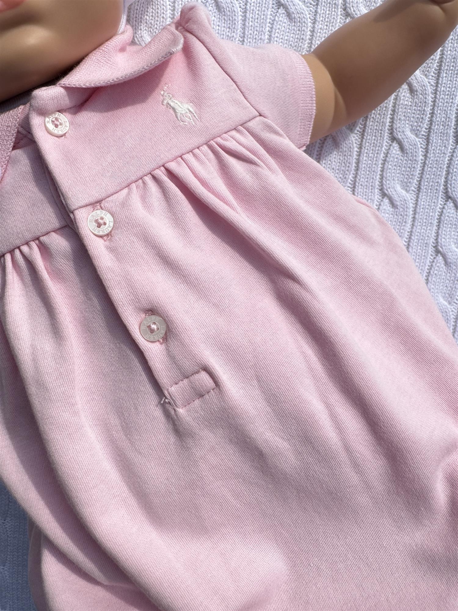 RALPH LAUREN Baby 0-24mnd. Romper Rosa - Farmor Ingvarda