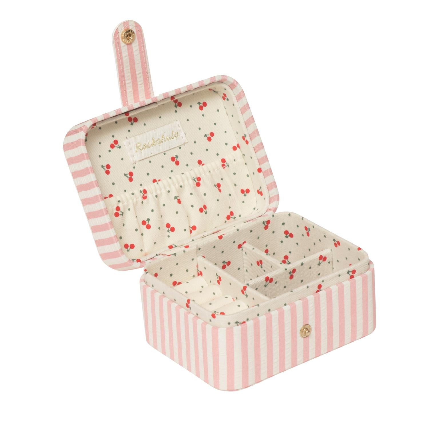 ROCKAHULA Kids Stripy Cherry Jewellery Box Lys Rosa - Farmor Ingvarda