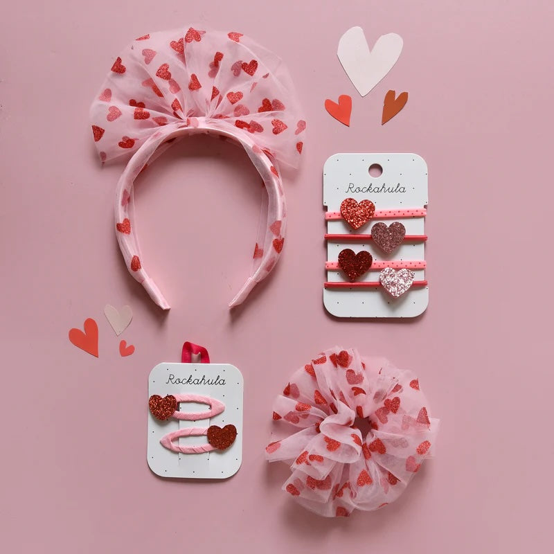 ROCKAHULA Kids Love Heart Glitter Clips - Farmor Ingvarda