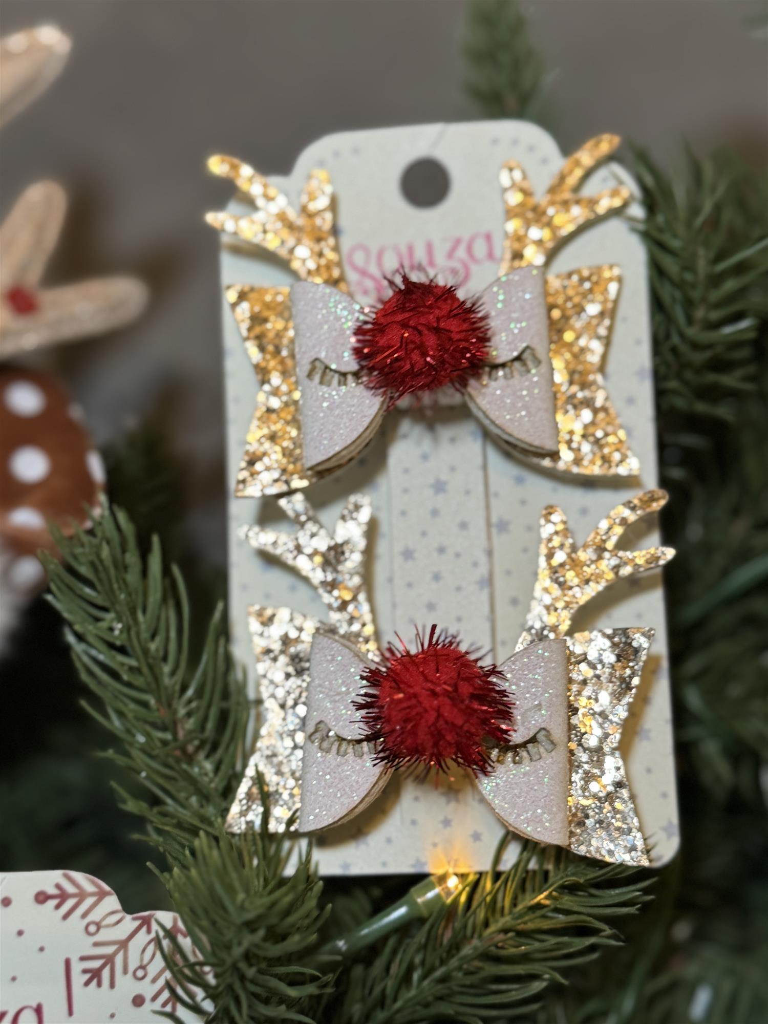 SOUZA! Hairclips 2pk,Reindeer - Farmor Ingvarda
