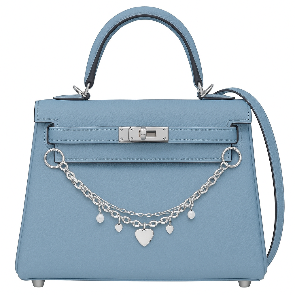SUI AVA Chain w. pearly heart bag charm - Farmor Ingvarda