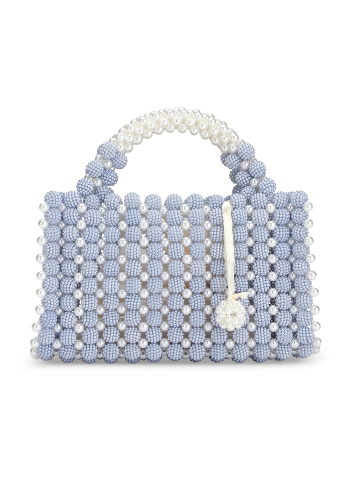SUI AVA Handmade Pearl Bag Blue - Farmor Ingvarda