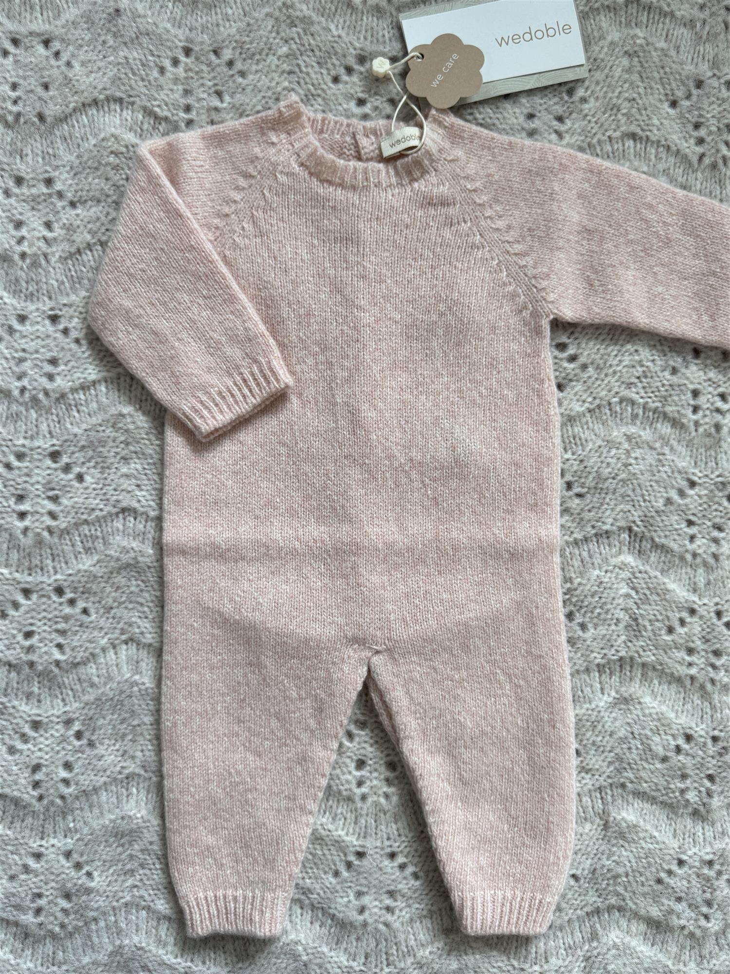 WEDOBLE Strikket Babydress,Ull Lys Rosa Melert - Farmor Ingvarda