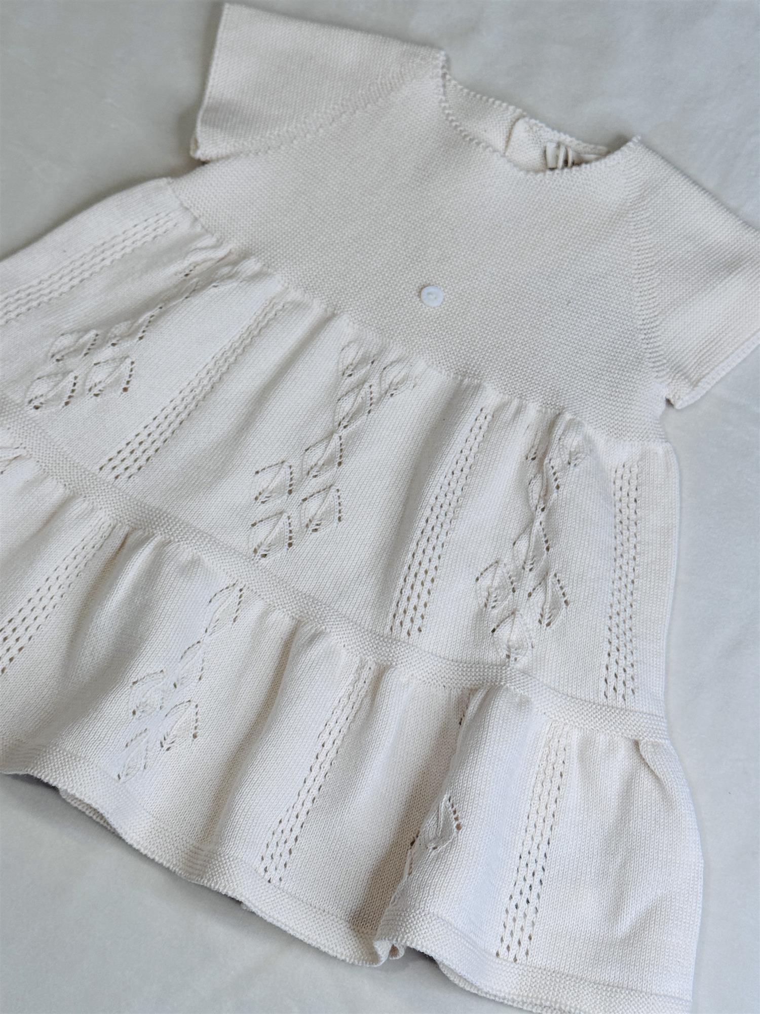 WEDOBLE Strikket kjole Beige - Farmor Ingvarda