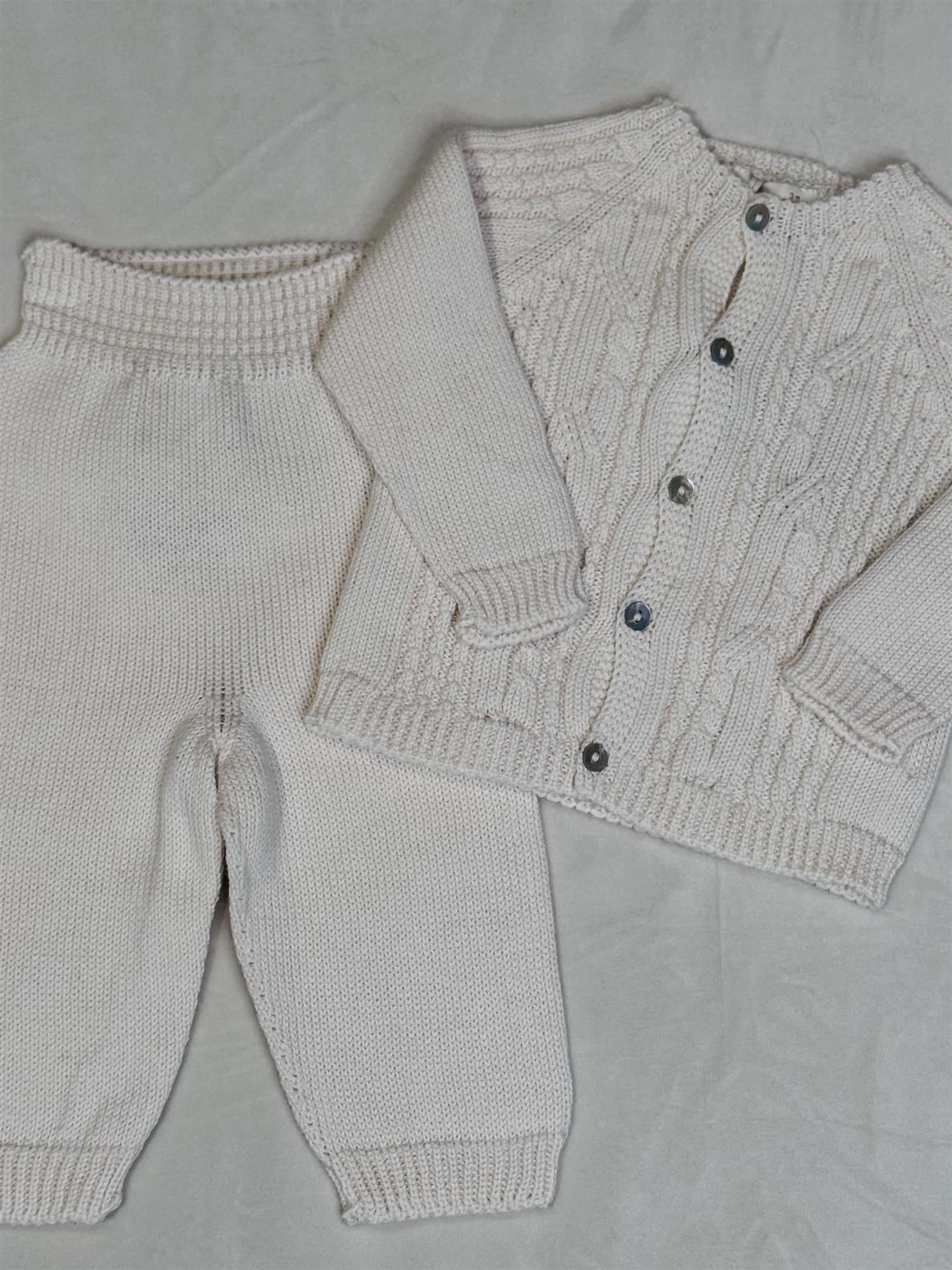 WEDOBLE Strikket bukse Beige - Farmor Ingvarda