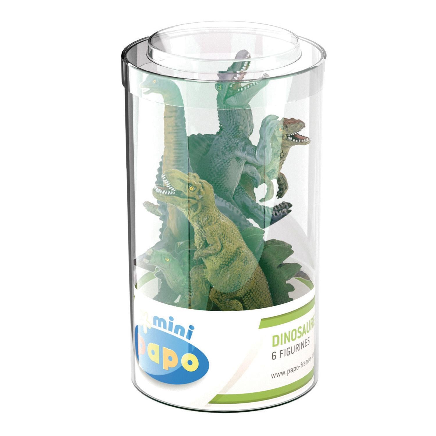 PAPO 6 miniatyrfigurer,Dinosaurer Grønn