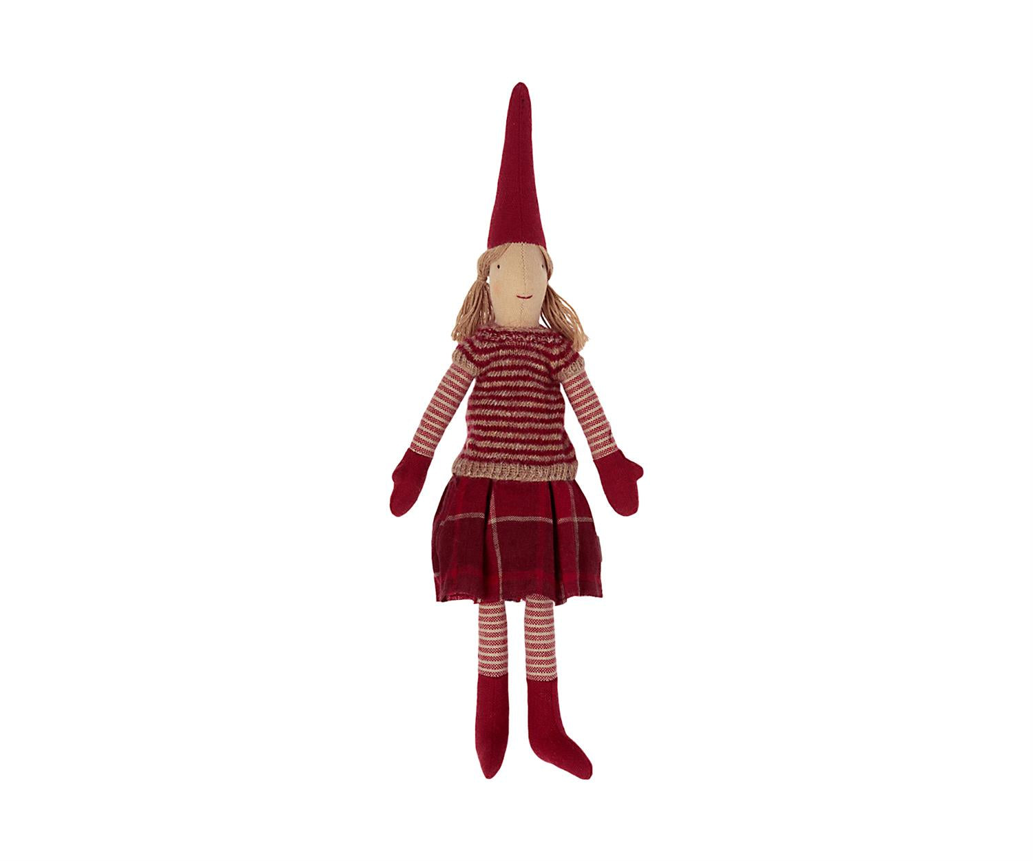 MAILEG Mini pixy,jente m/rødt skjørt,30cm Rød