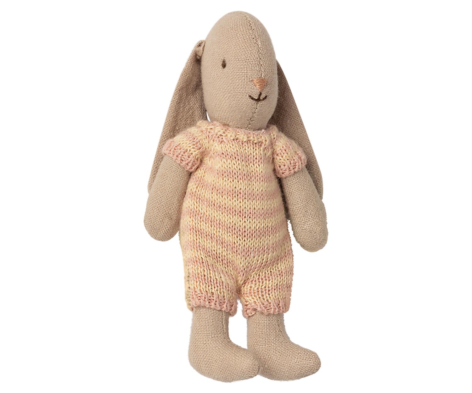 MAILEG Bunny, micro, with lightpink suit Lys Rosa
