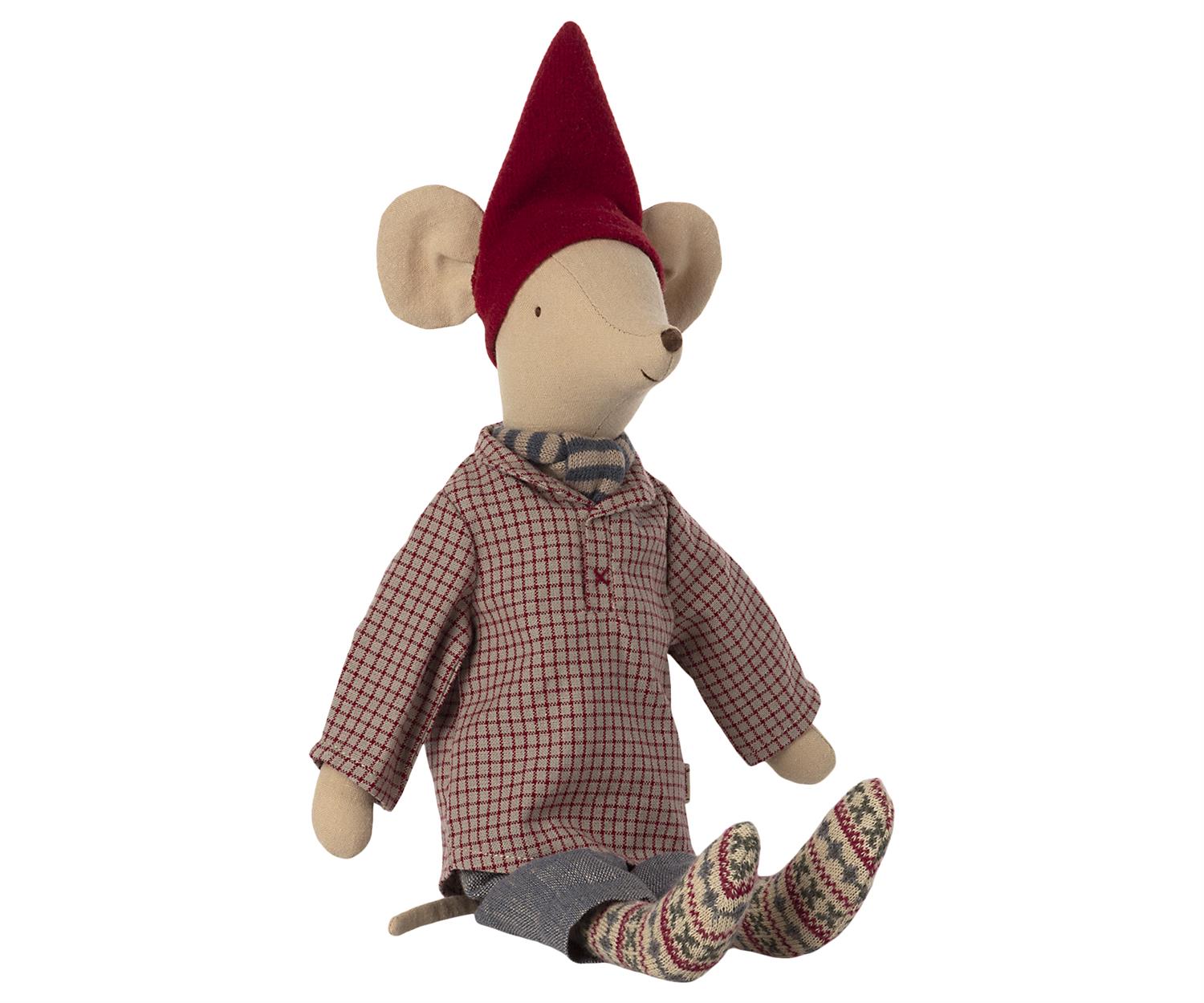 MAILEG Christmas mouse,Medium-Boy,37cm Rød