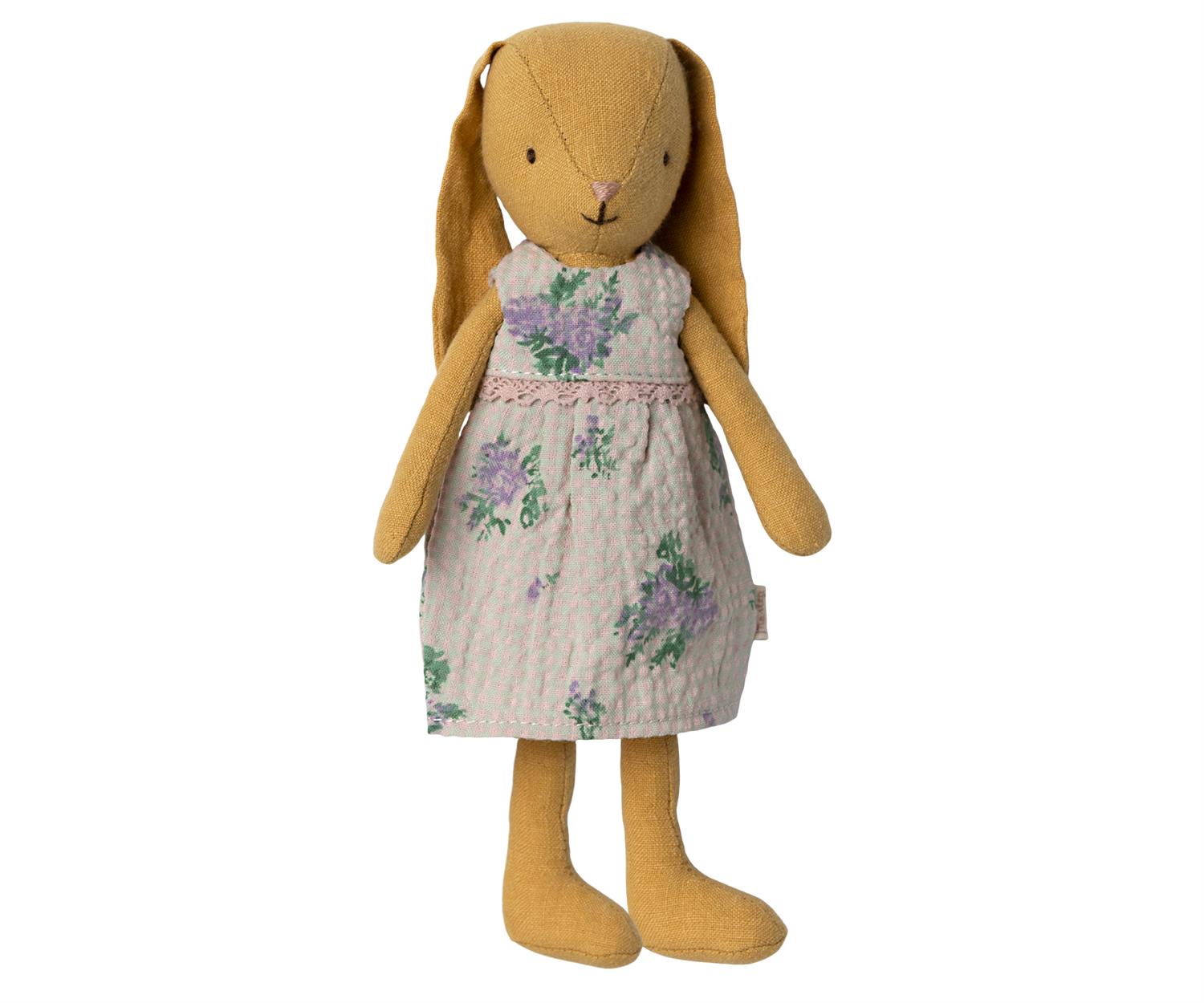 MAILEG Bunny size 1,Dusty yellow w/dress