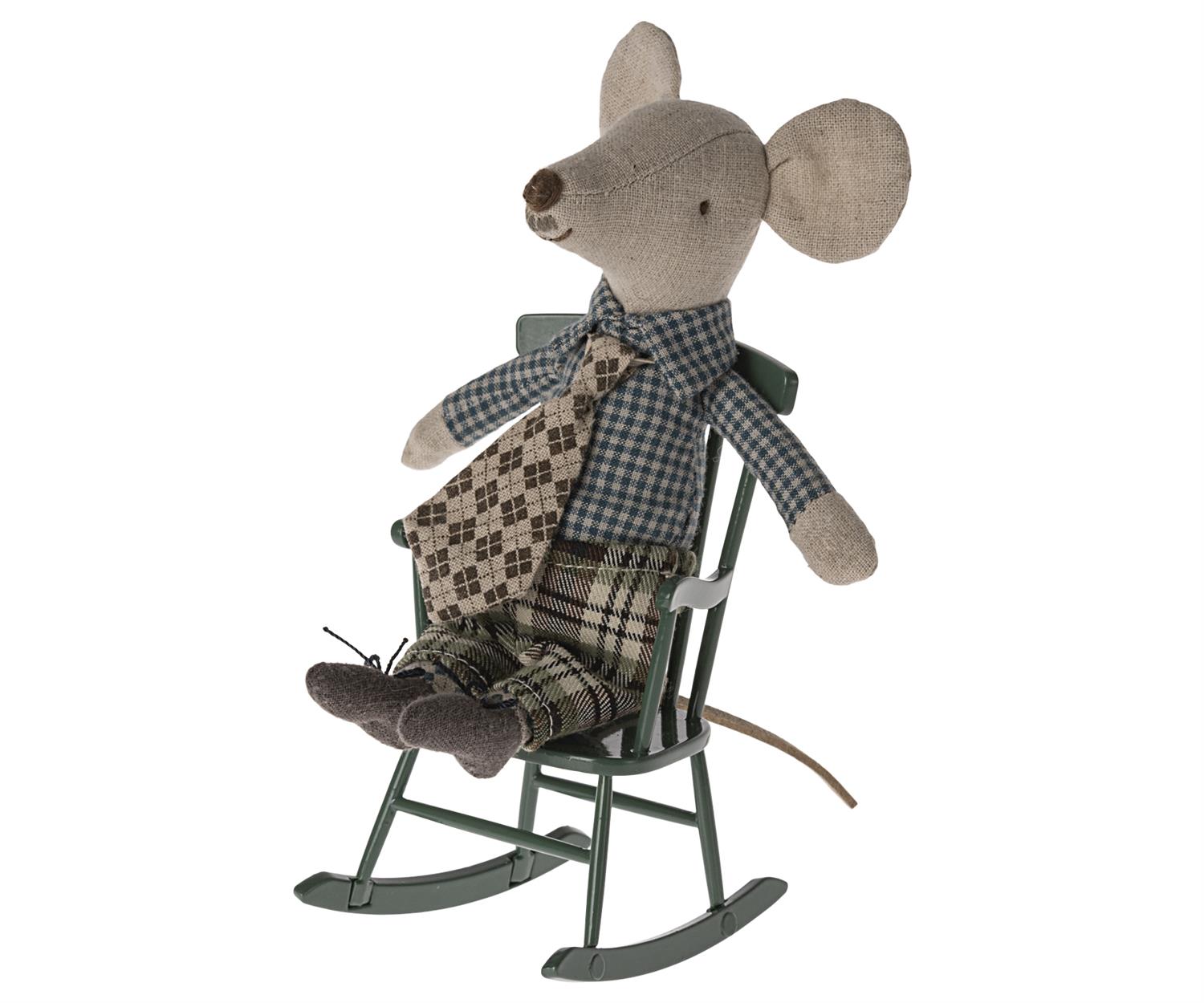 MAILEG Rocking Chair,Mouse Mørkegrønn