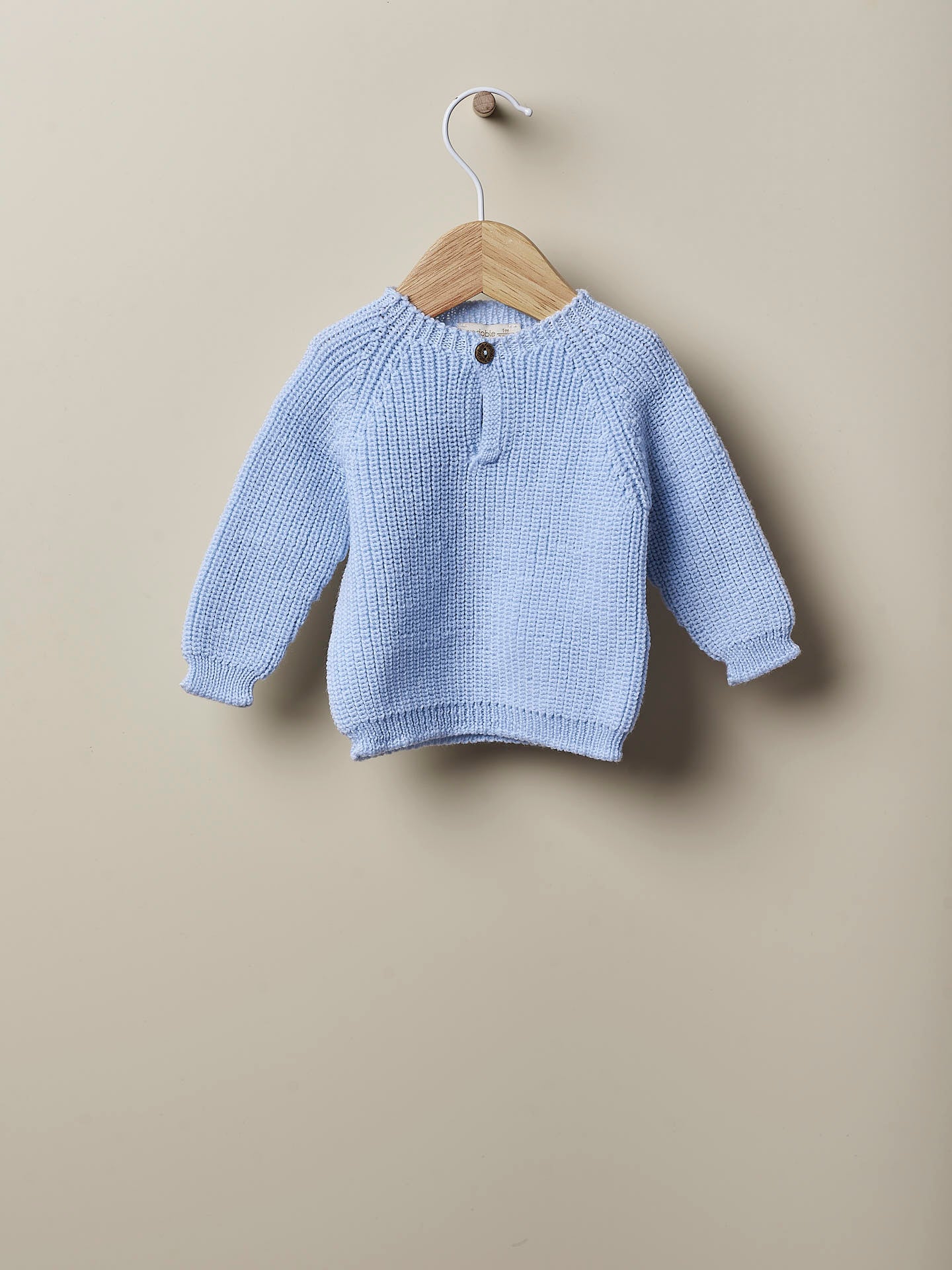WEDOBLE Knitted Rib Sweater,Wool Lyseblå