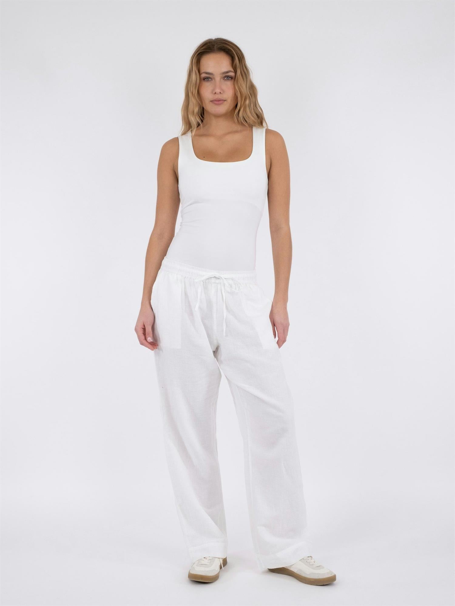 NEO NOIR Sonar Linen Pants Hvit