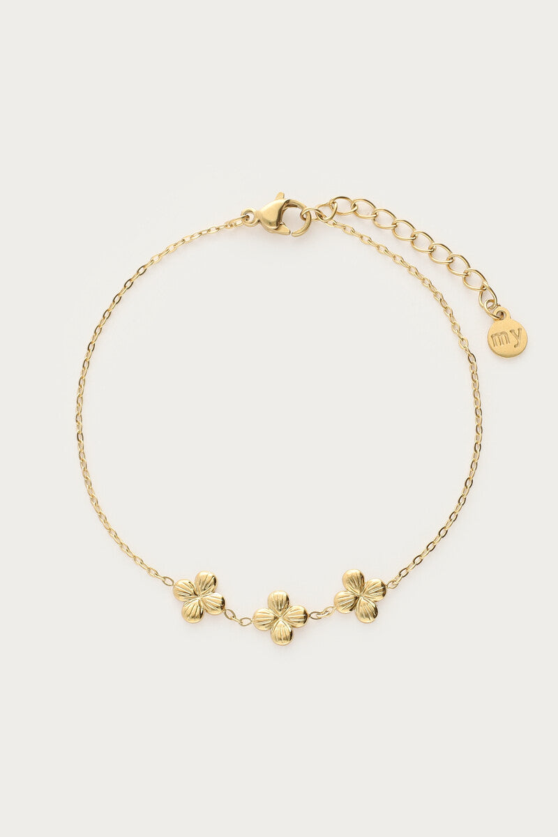 MY JEWELLERY Botanical bracelet with three clover flowers - Farmor Ingvarda