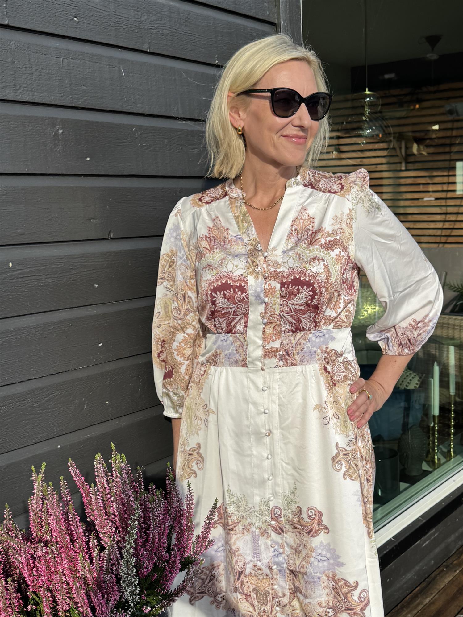 NEO NOIR Stellar Artist Paisley Dress Ivory
