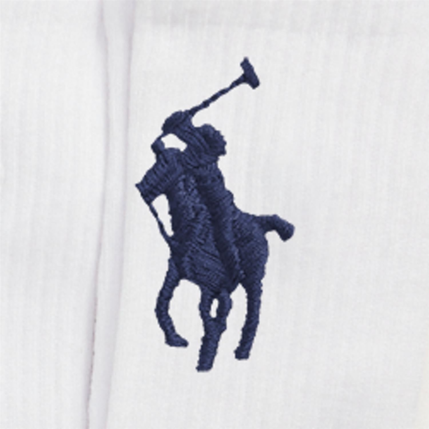 RALPH LAUREN 8-16År 6 pk. Crew Sock Hvit