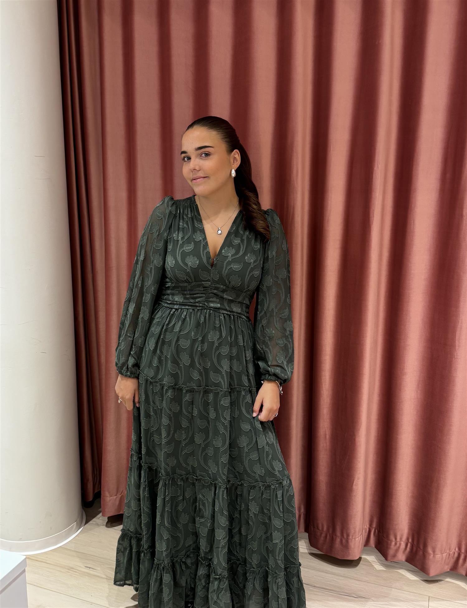 MISSMAYA Noor Maxi Dress Luxe Green