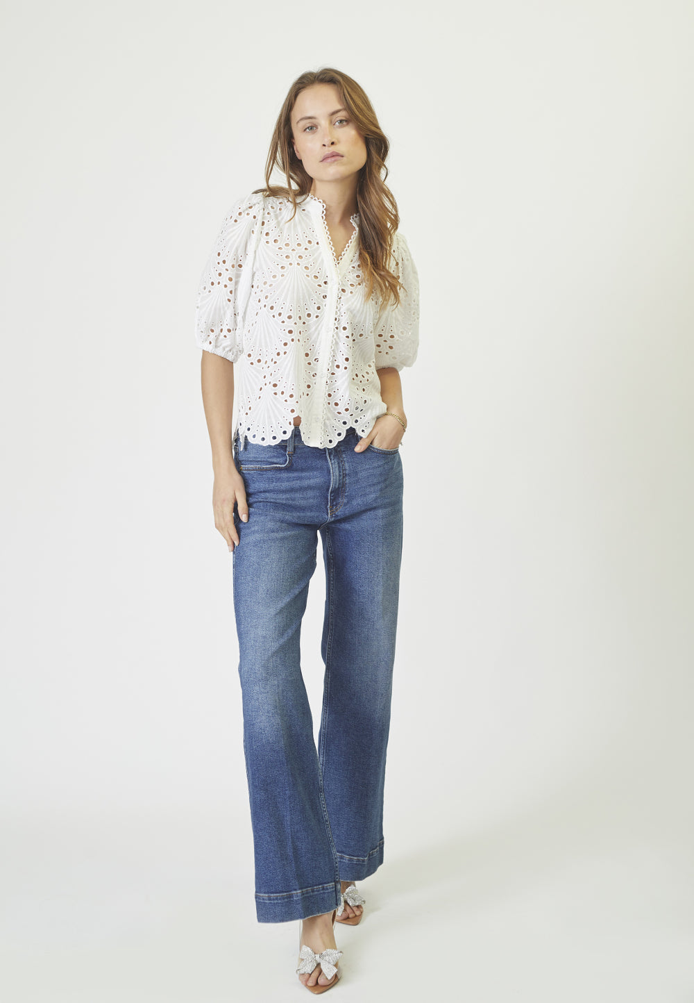 CO´ COUTURE Naya Anglaise Shirt White