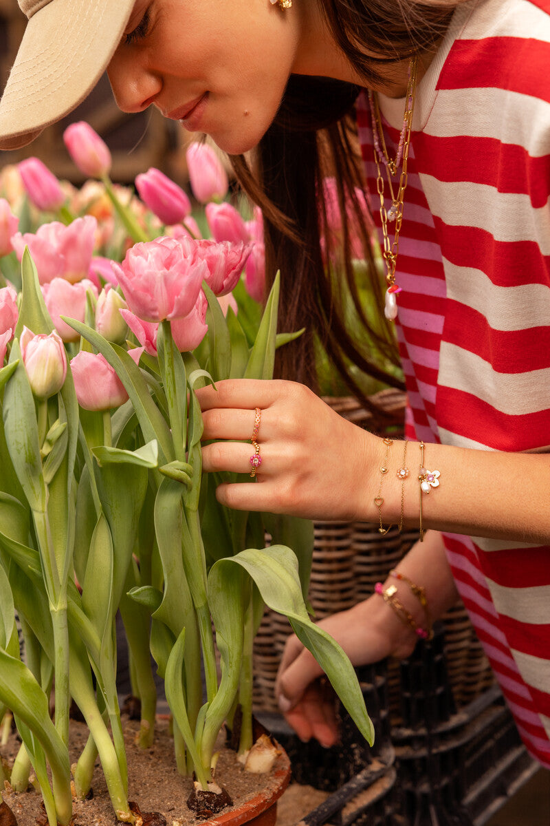 MY JEWELLERY Botanical bracelet with open hearts - Farmor Ingvarda