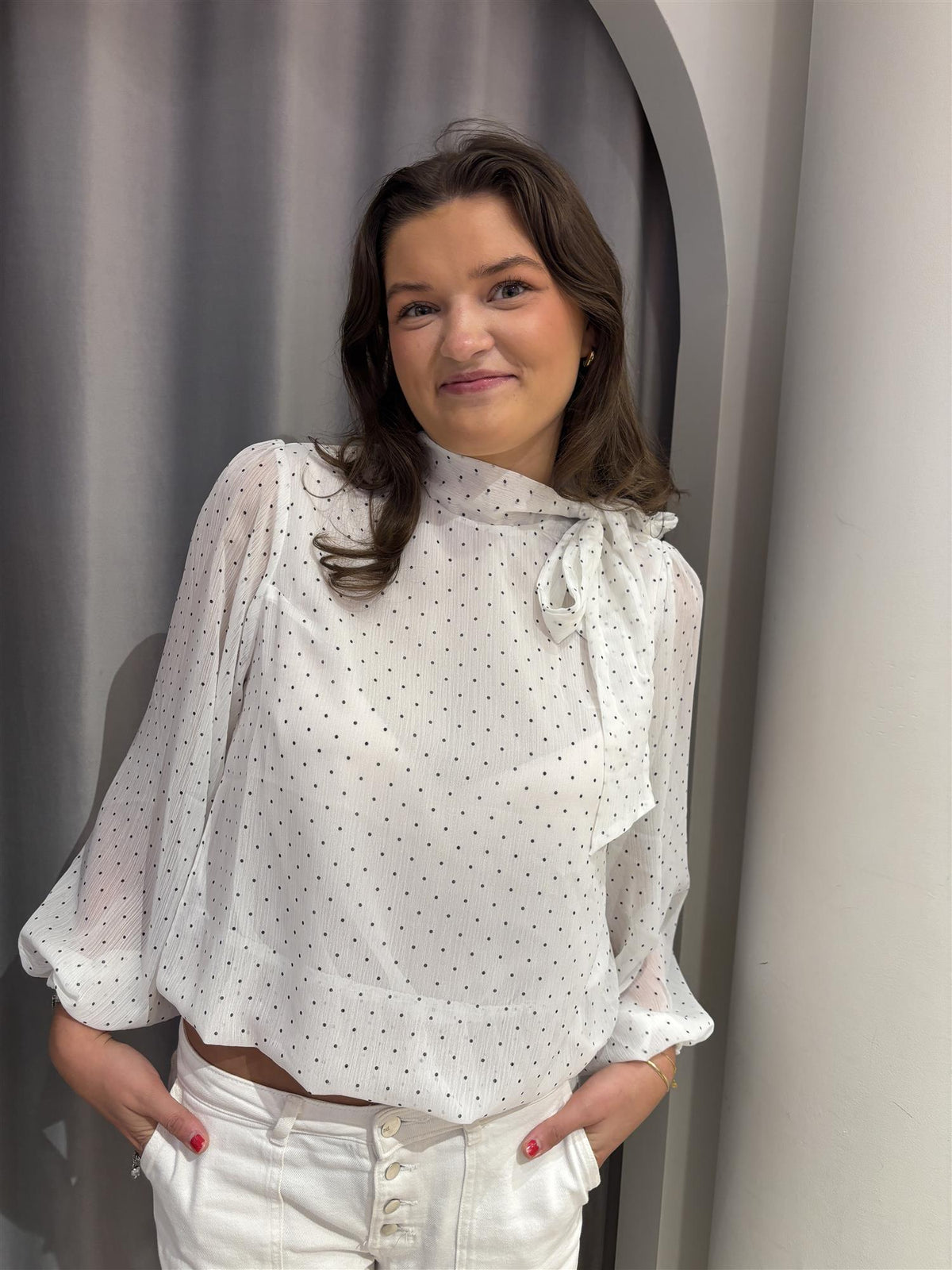 NEO NOIR Dorellie Dot Blouse