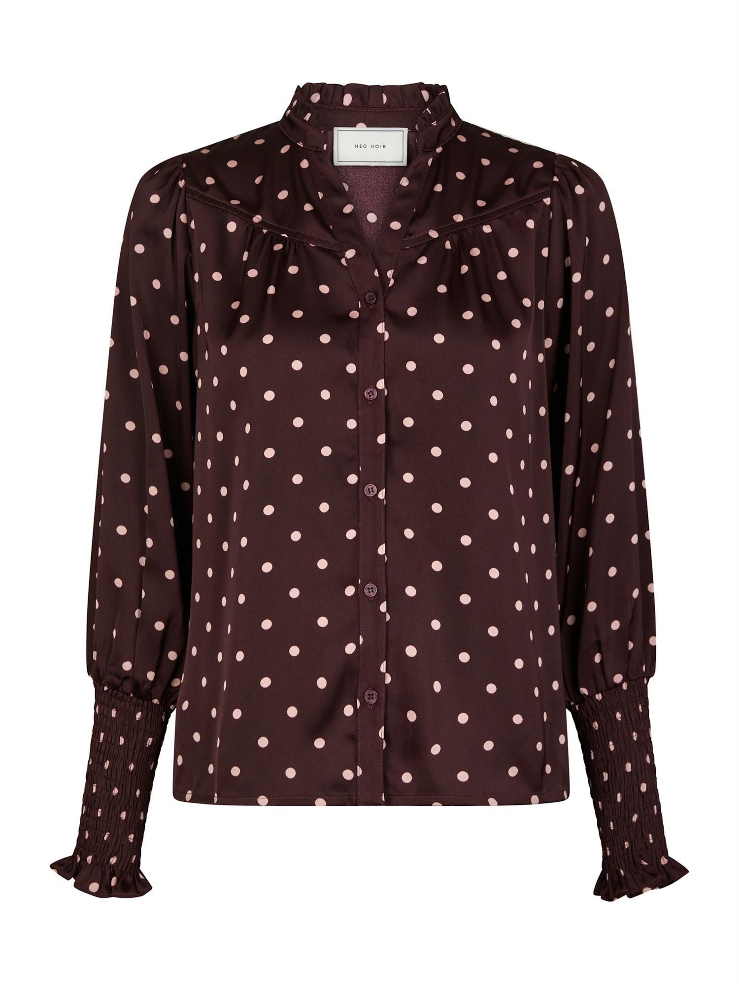 NEO NOIR Camisa Dot Blouse Burgundy